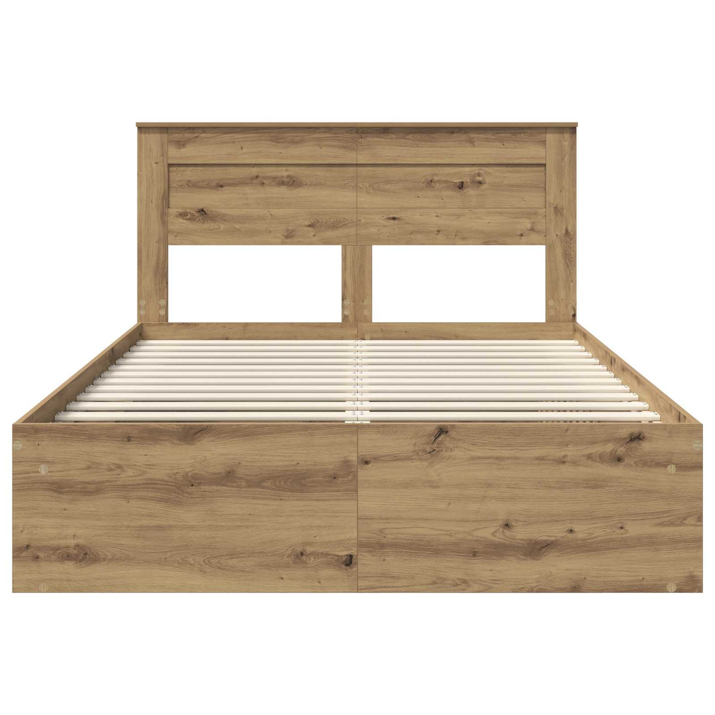 Bed Frame Artisian Oak 140 x 190 cm Solid Pine Wood