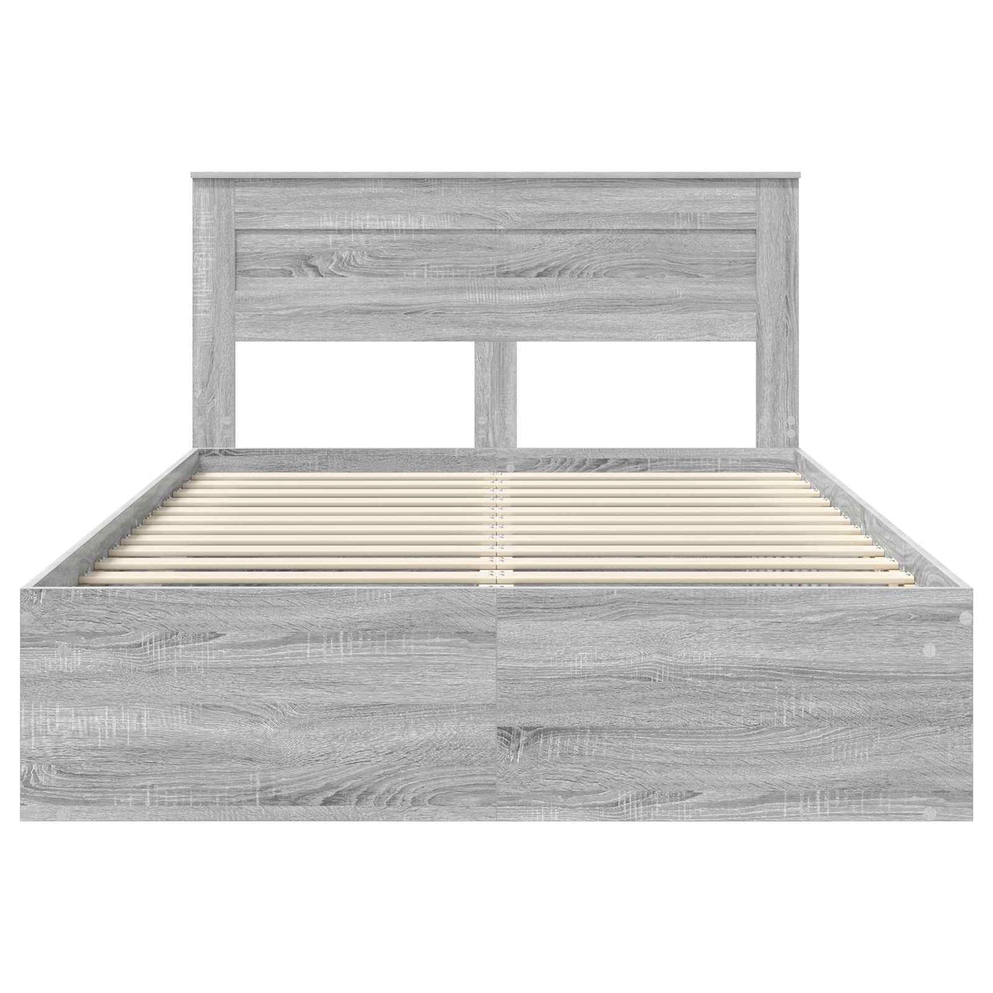Bed Frame Grey Sonoma 140 x 200 cm Solid Pine Wood