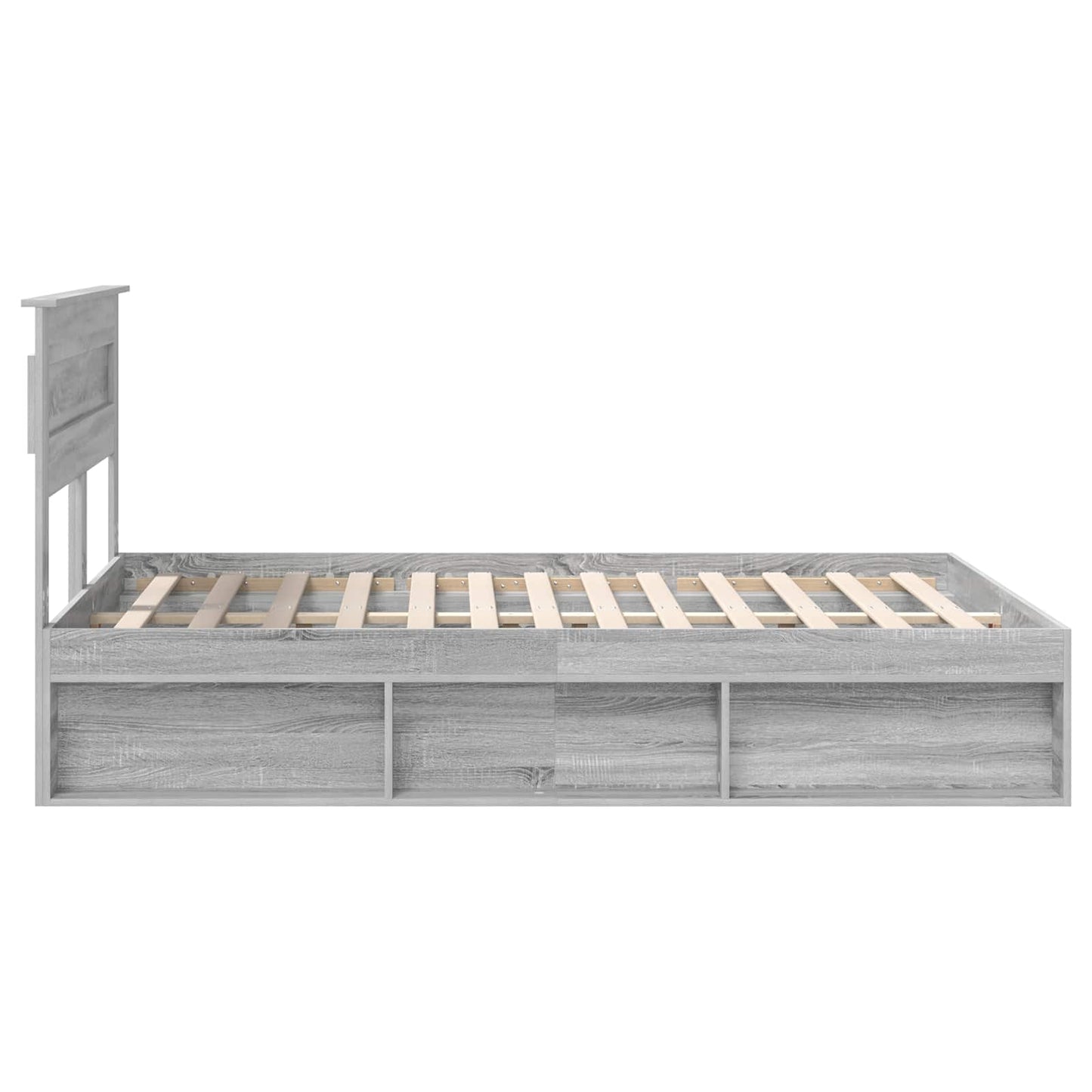 Bed Frame Grey Sonoma 140 x 200 cm Solid Pine Wood