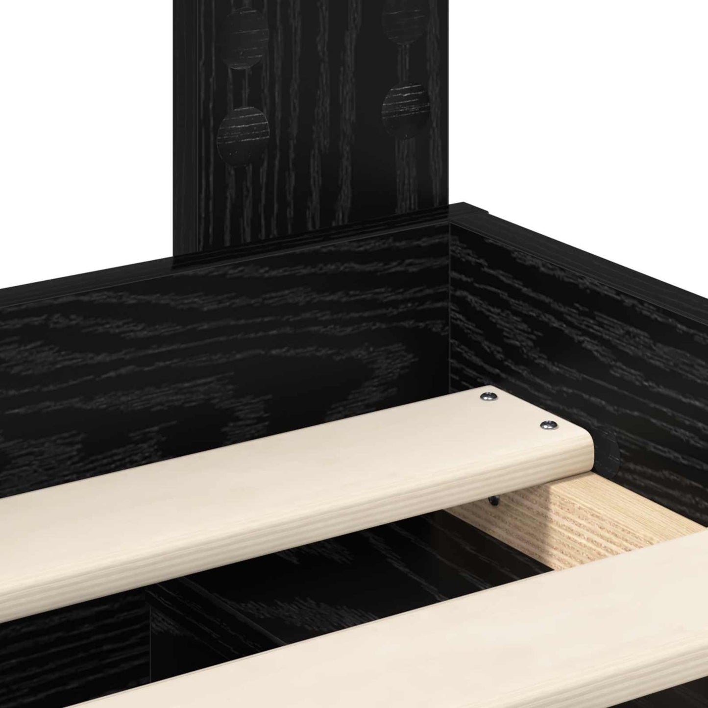 Bed Frame with Headboard Black 135 x 190 cm Solid Pine Wood
