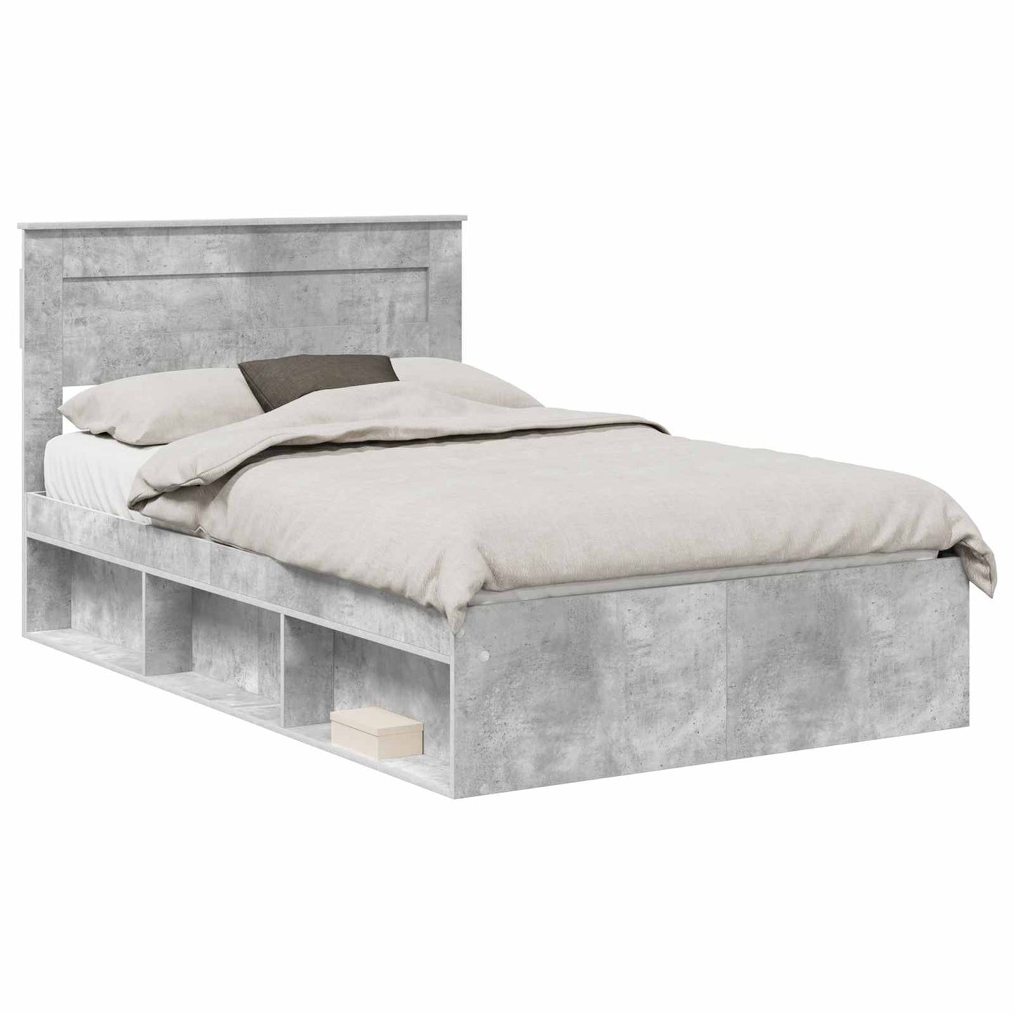Bed Frame Concerte Grey 135 x 190 cm Solid Pine Wood