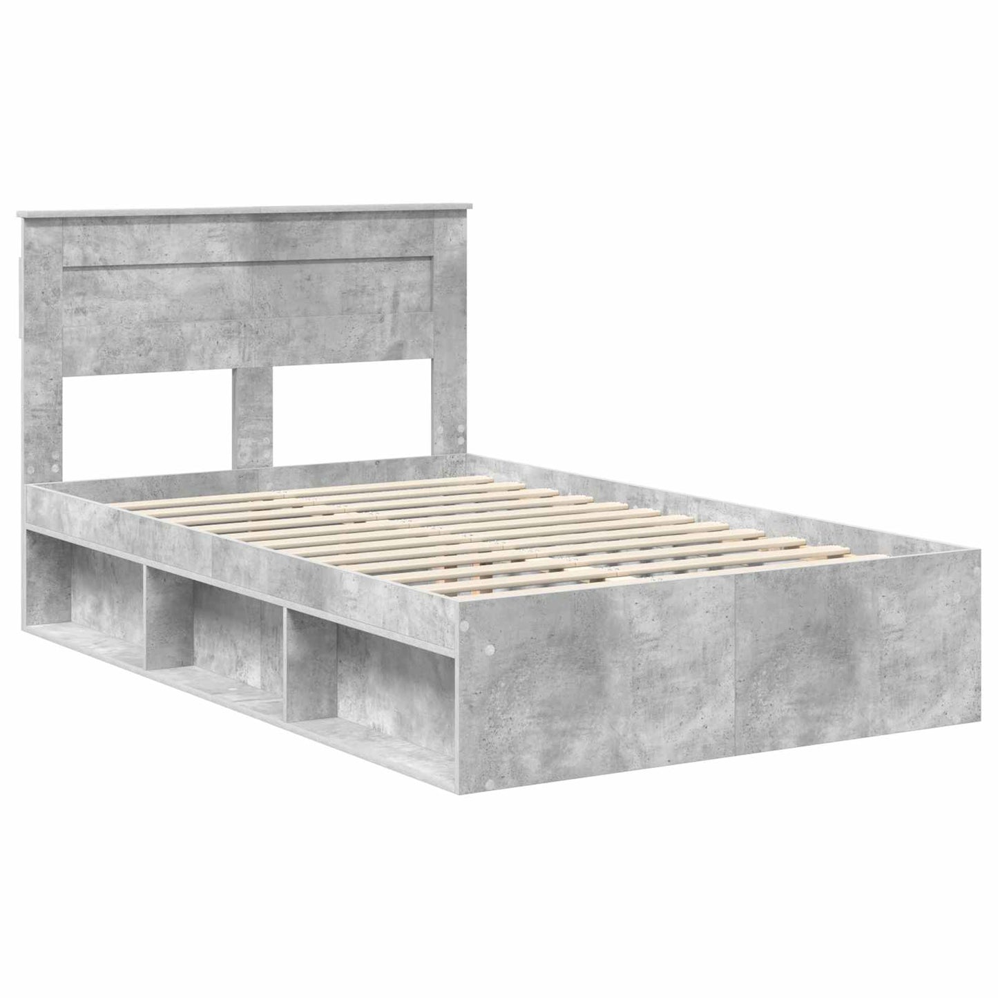 Bed Frame Concerte Grey 135 x 190 cm Solid Pine Wood