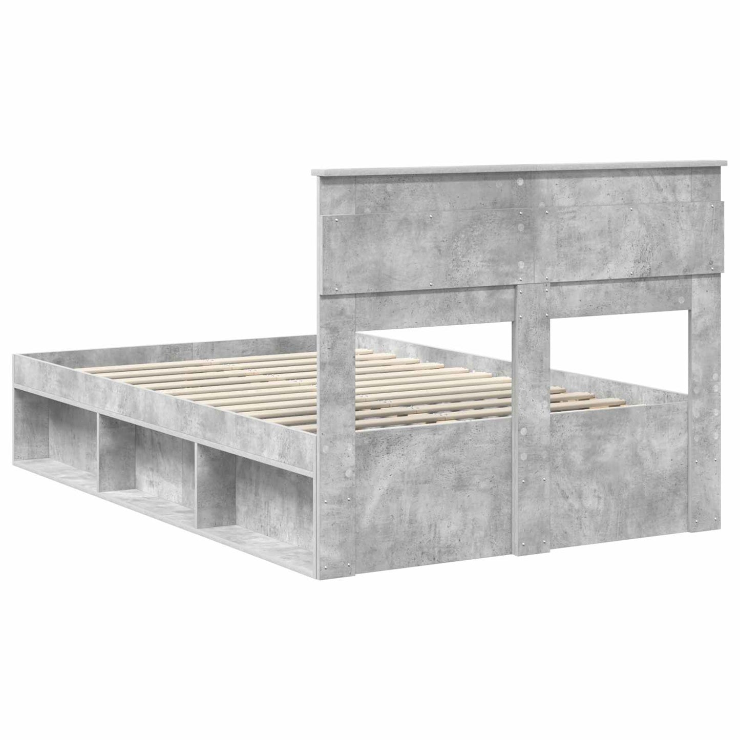 Bed Frame Concerte Grey 135 x 190 cm Solid Pine Wood