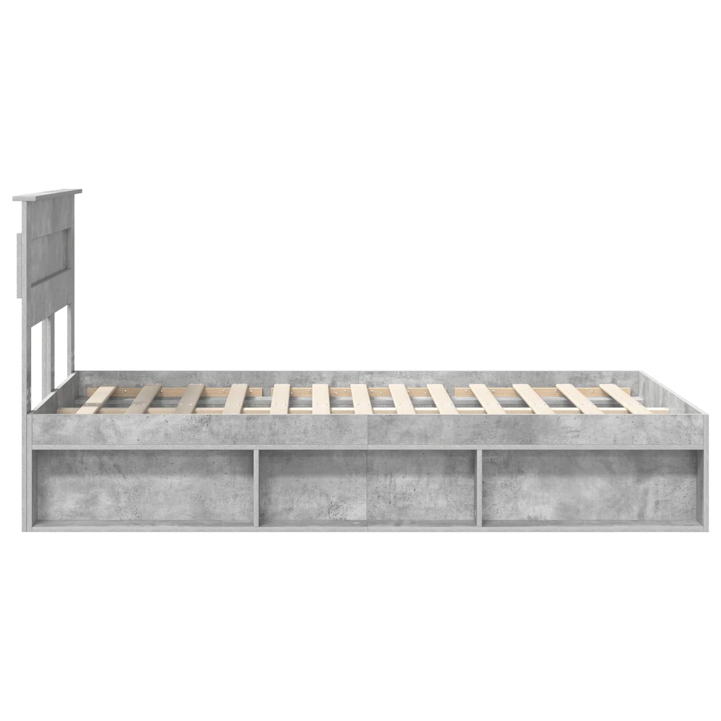 Bed Frame Concerte Grey 135 x 190 cm Solid Pine Wood