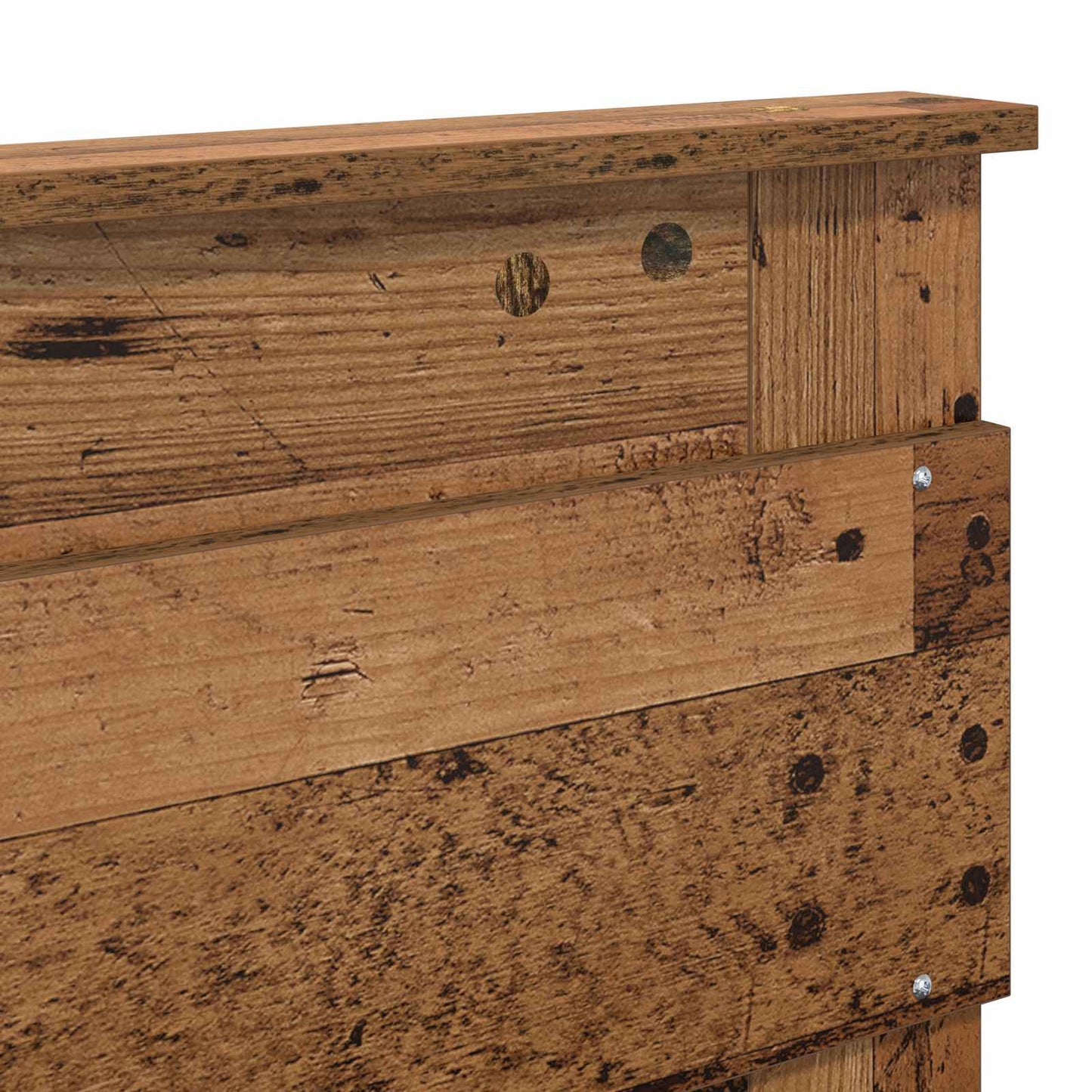 Bed Frame with Headboard Old Wood 120 x 190 cm Solid Pine Wood