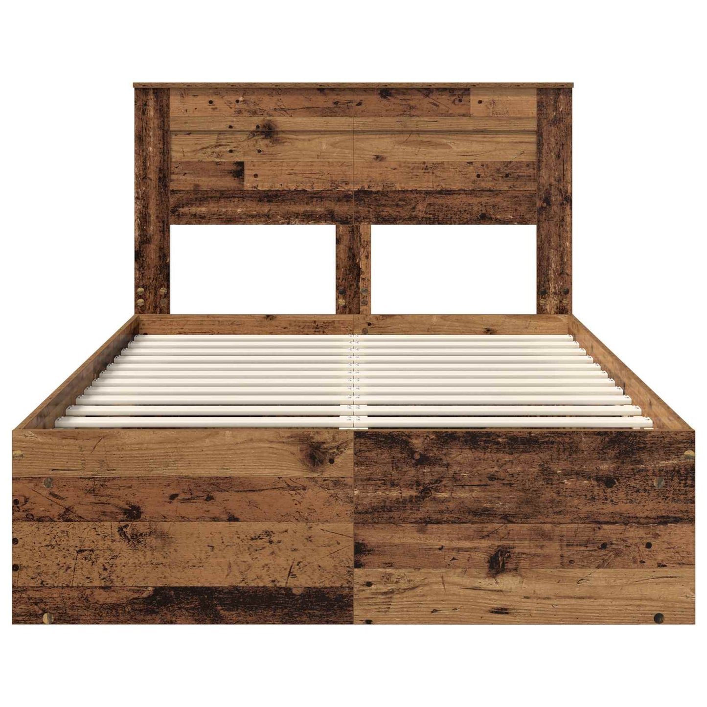 Bed Frame with Headboard Old Wood 120 x 190 cm Solid Pine Wood