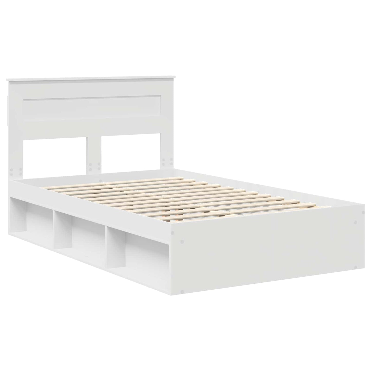 Bed Frame with Headboard White 120 x 200 cm Solid Pine Wood
