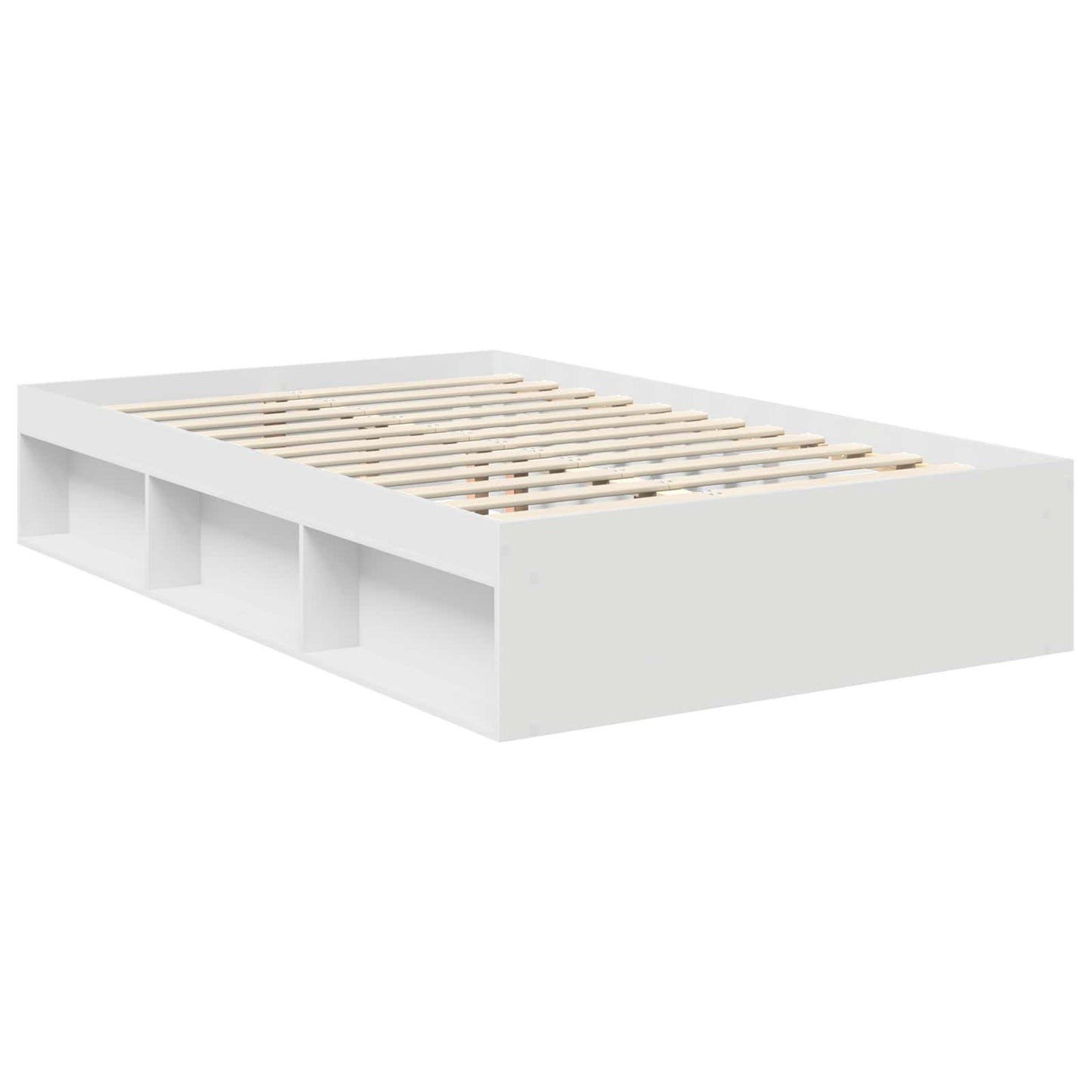 Bed Frame with Headboard White 120 x 200 cm Solid Pine Wood