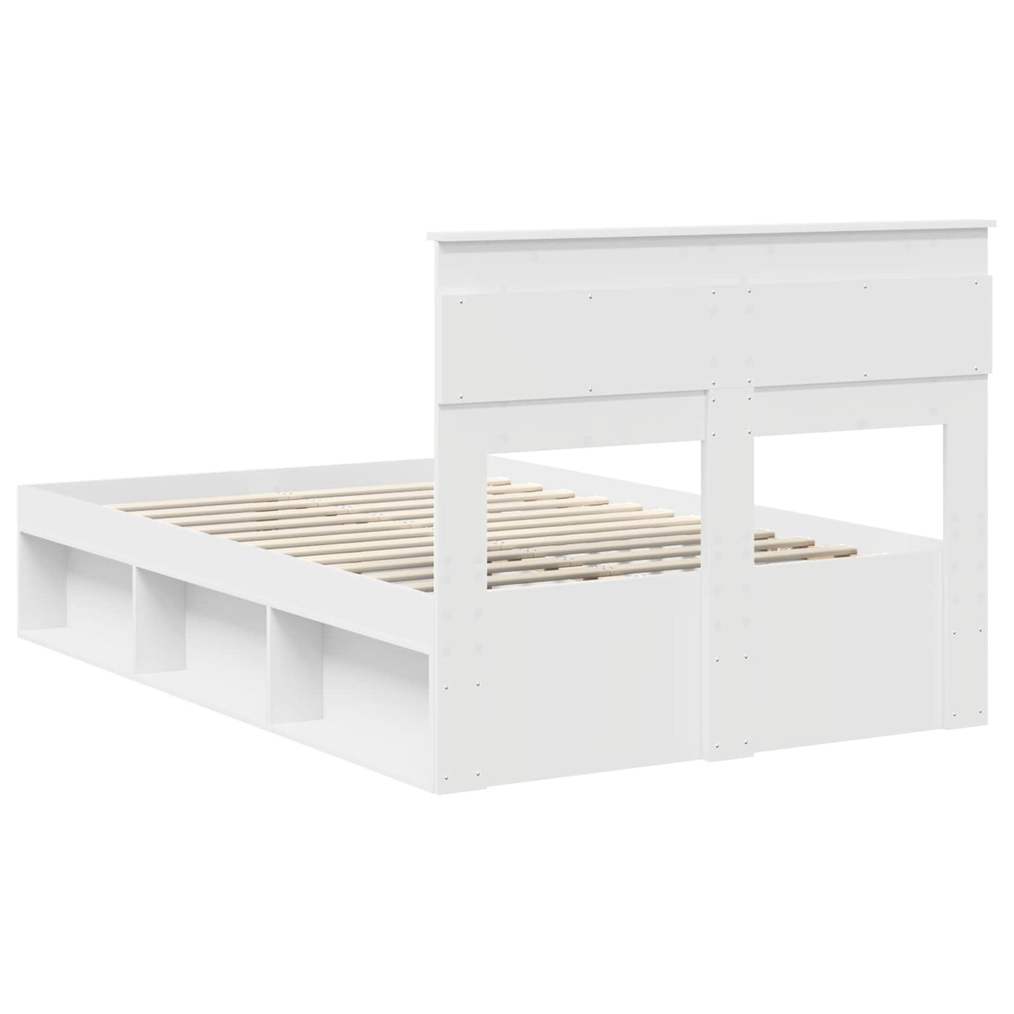 Bed Frame with Headboard White 120 x 200 cm Solid Pine Wood