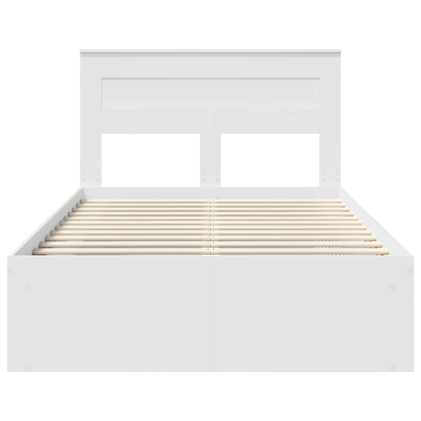 Bed Frame with Headboard White 120 x 200 cm Solid Pine Wood