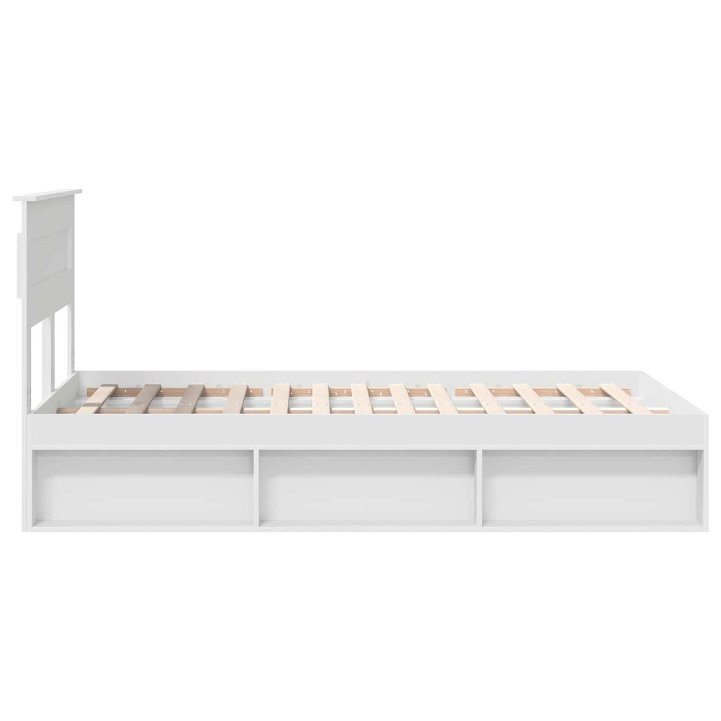 Bed Frame with Headboard White 120 x 200 cm Solid Pine Wood