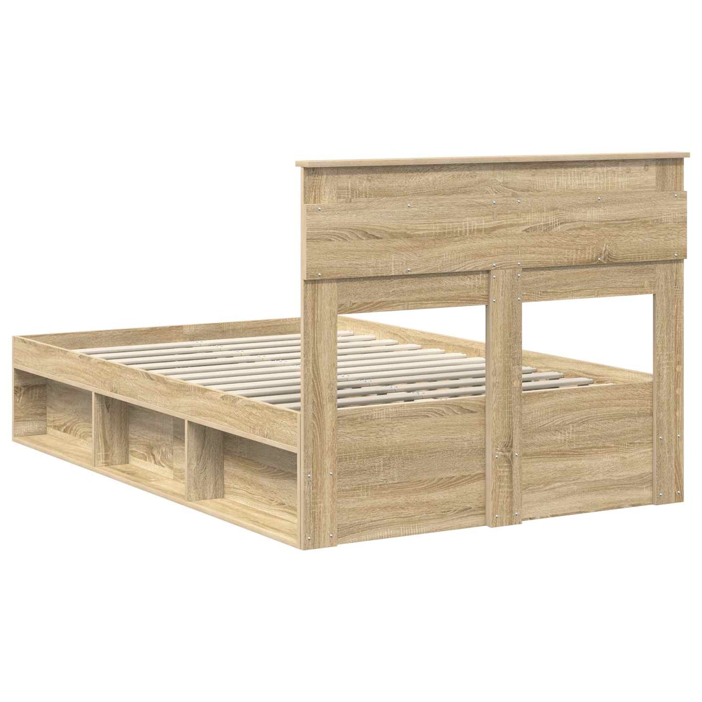 Bed Frame with Headboard Sonoma 120 x 200 cm Solid Pine Wood