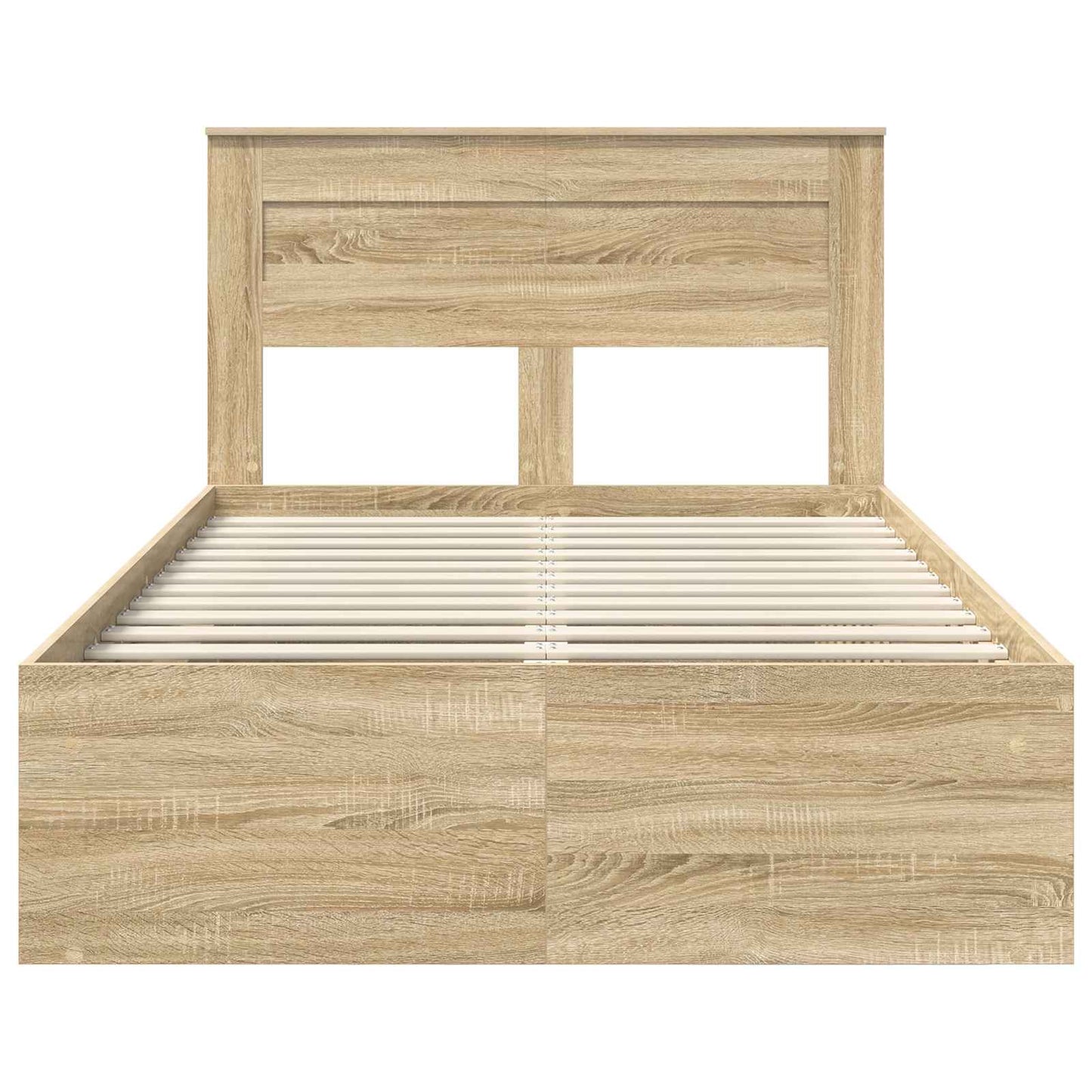 Bed Frame with Headboard Sonoma 120 x 200 cm Solid Pine Wood