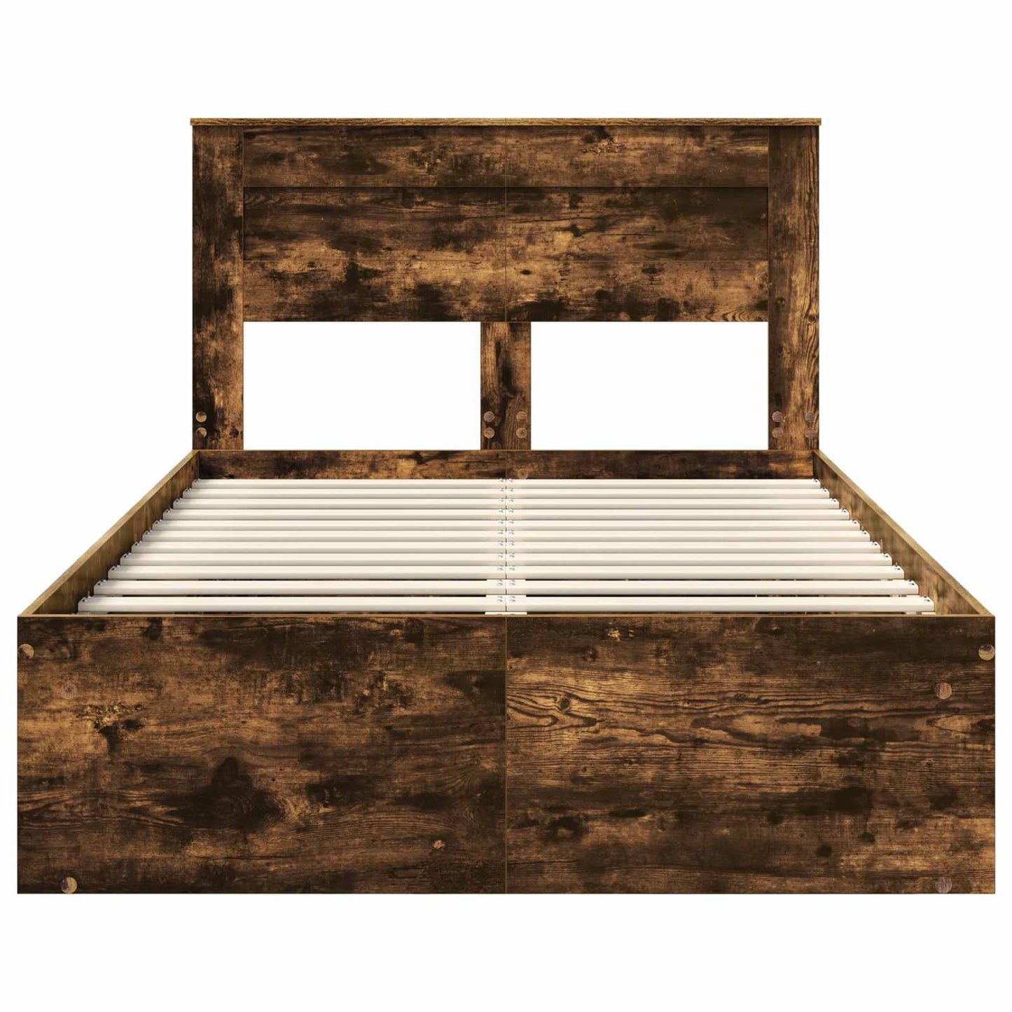 Bed Frame Smoked Oak 120 x 200 cm Solid Pine Wood
