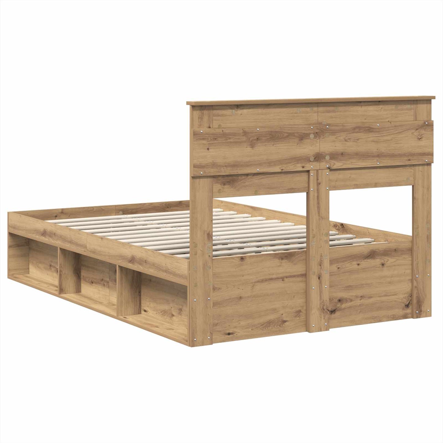 Bed Frame Artisian Oak 120 x 200 cm Solid Pine Wood