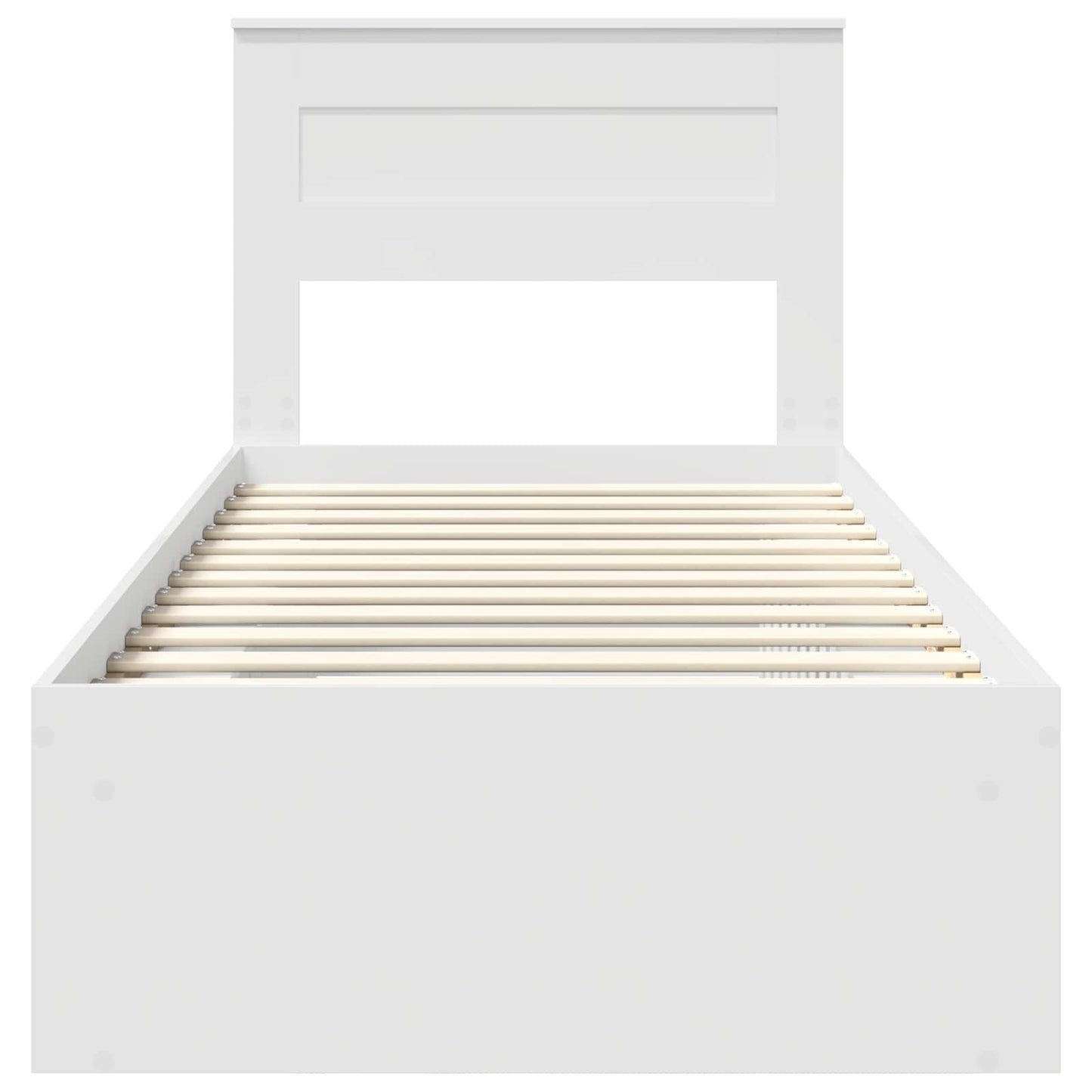 Bed Frame with Headboard White 100 x 200 cm Solid Pine Wood