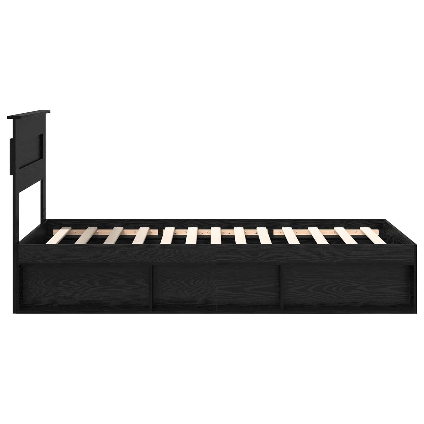 Bed Frame with Headboard Black 100 x 200 cm Solid Pine Wood