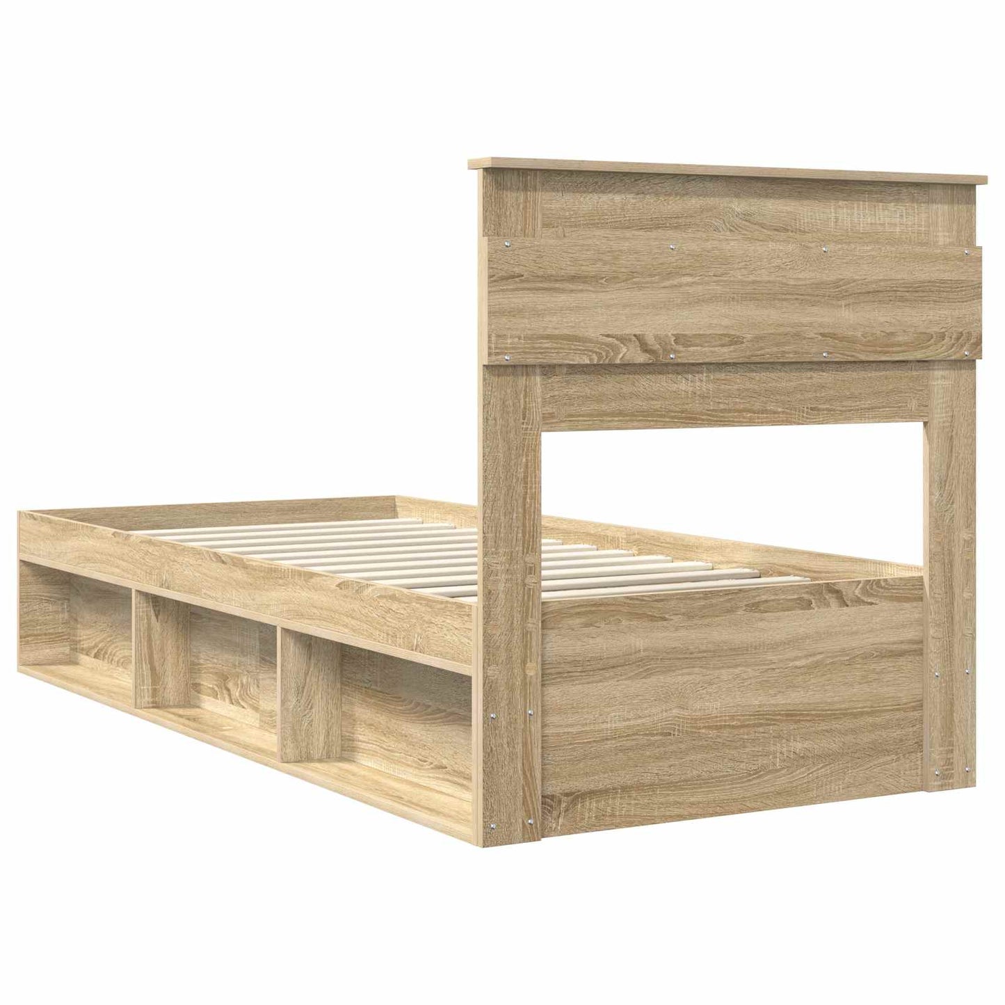 Bed Frame with Headboard Sonoma 100 x 200 cm Solid Pine Wood