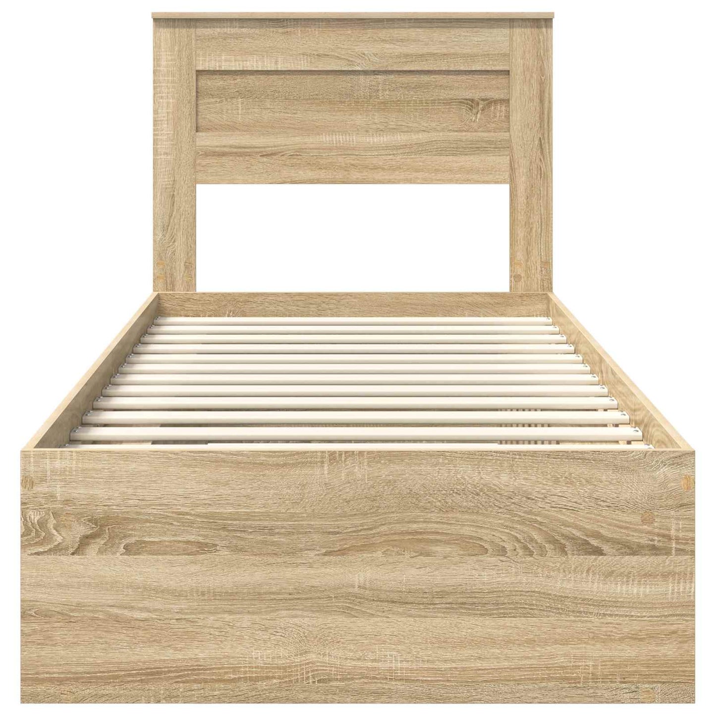 Bed Frame with Headboard Sonoma 100 x 200 cm Solid Pine Wood