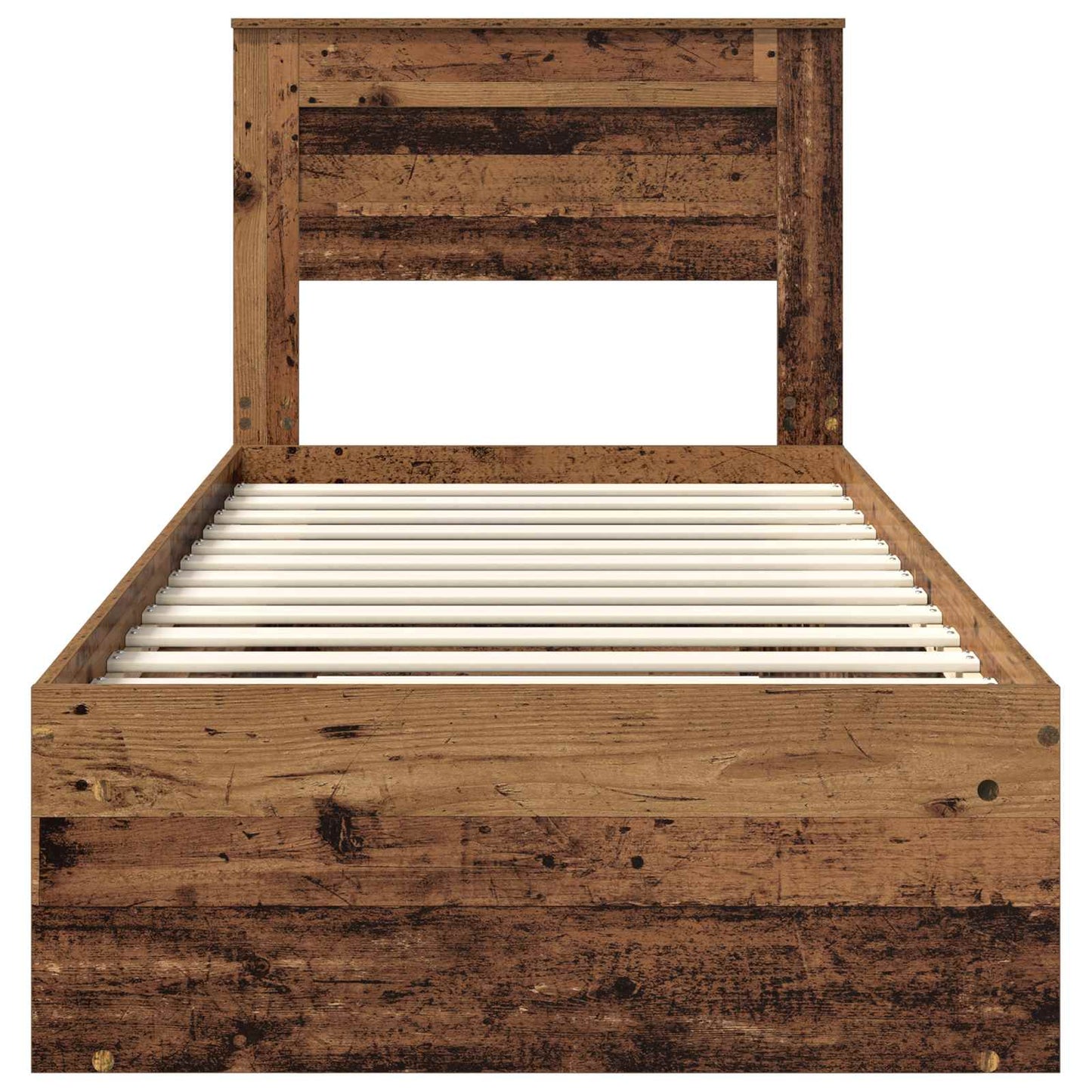 Bed Frame with Headboard Old Wood 100 x 200 cm Solid Pine Wood