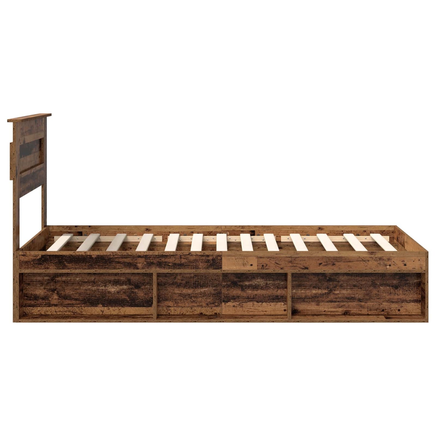 Bed Frame with Headboard Old Wood 100 x 200 cm Solid Pine Wood