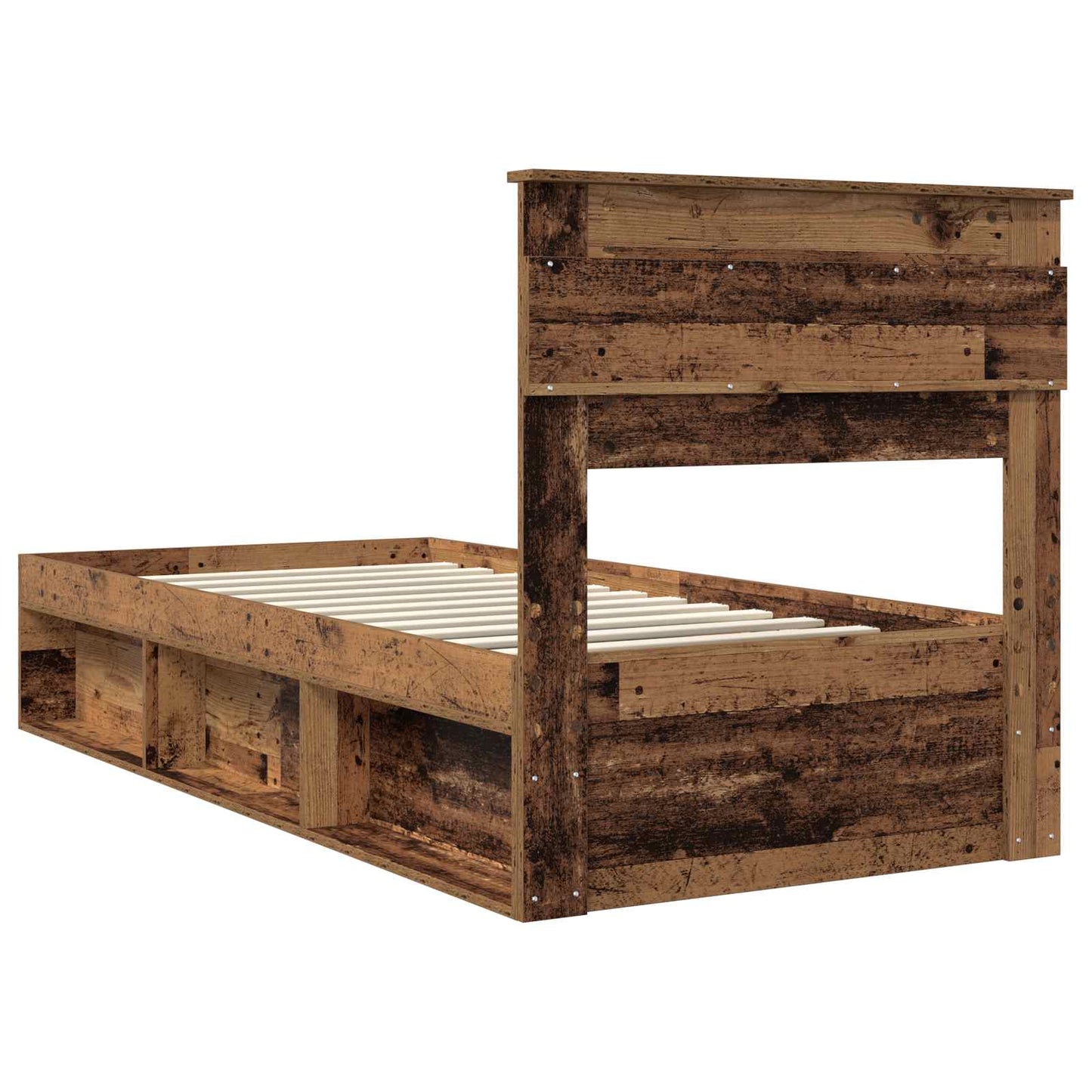 Bed Frame with Headboard Old Wood 90 x 190 cm Solid Pine Wood