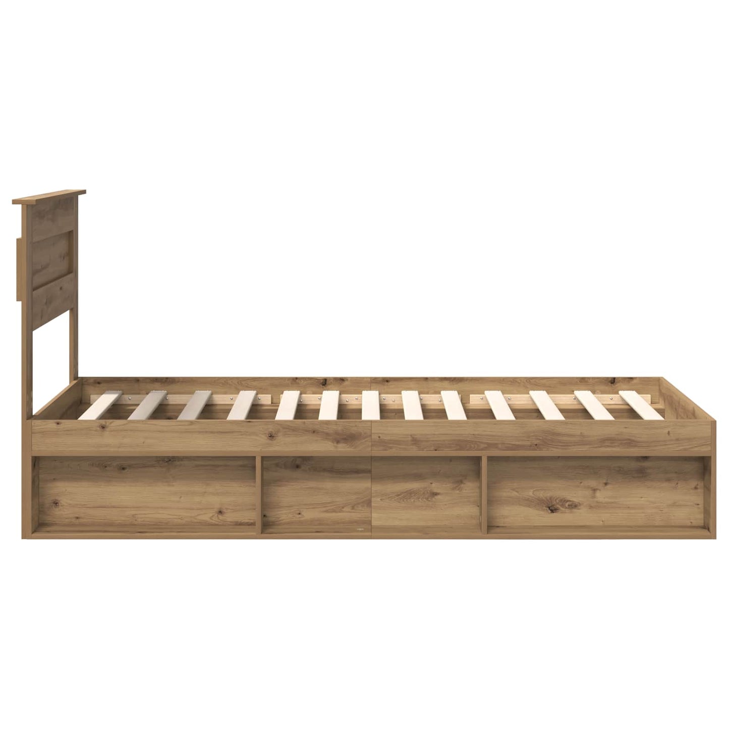 Bed Frame Artisian Oak 90 x 190 cm Solid Pine Wood