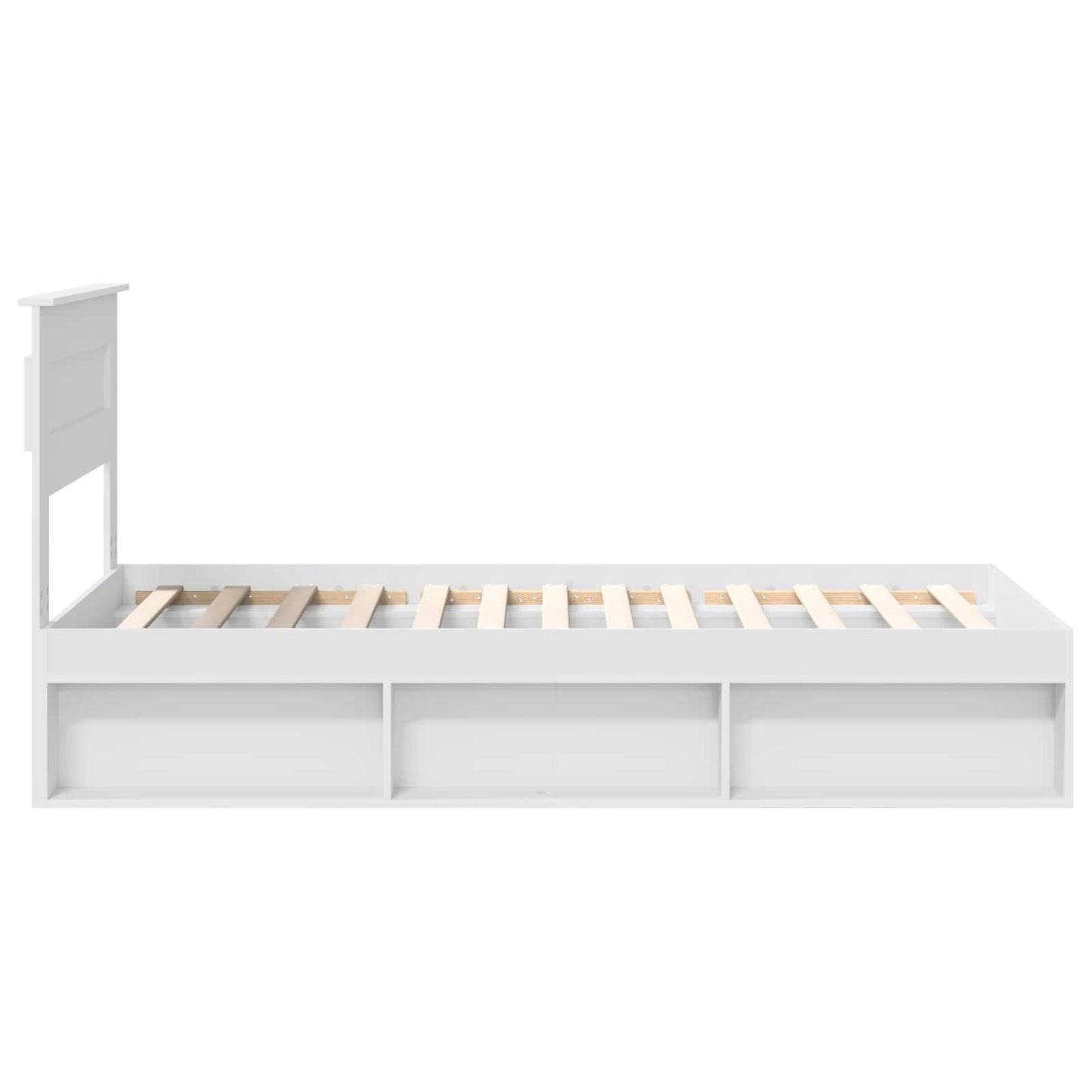 Bed Frame with Headboard White 75 x 190 cm Solid Pine Wood