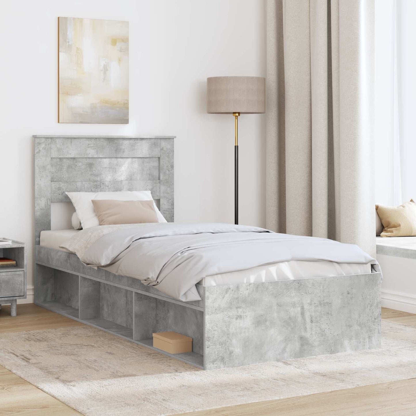 Bed Frame Concerte Grey 75 x 190 cm Solid Pine Wood