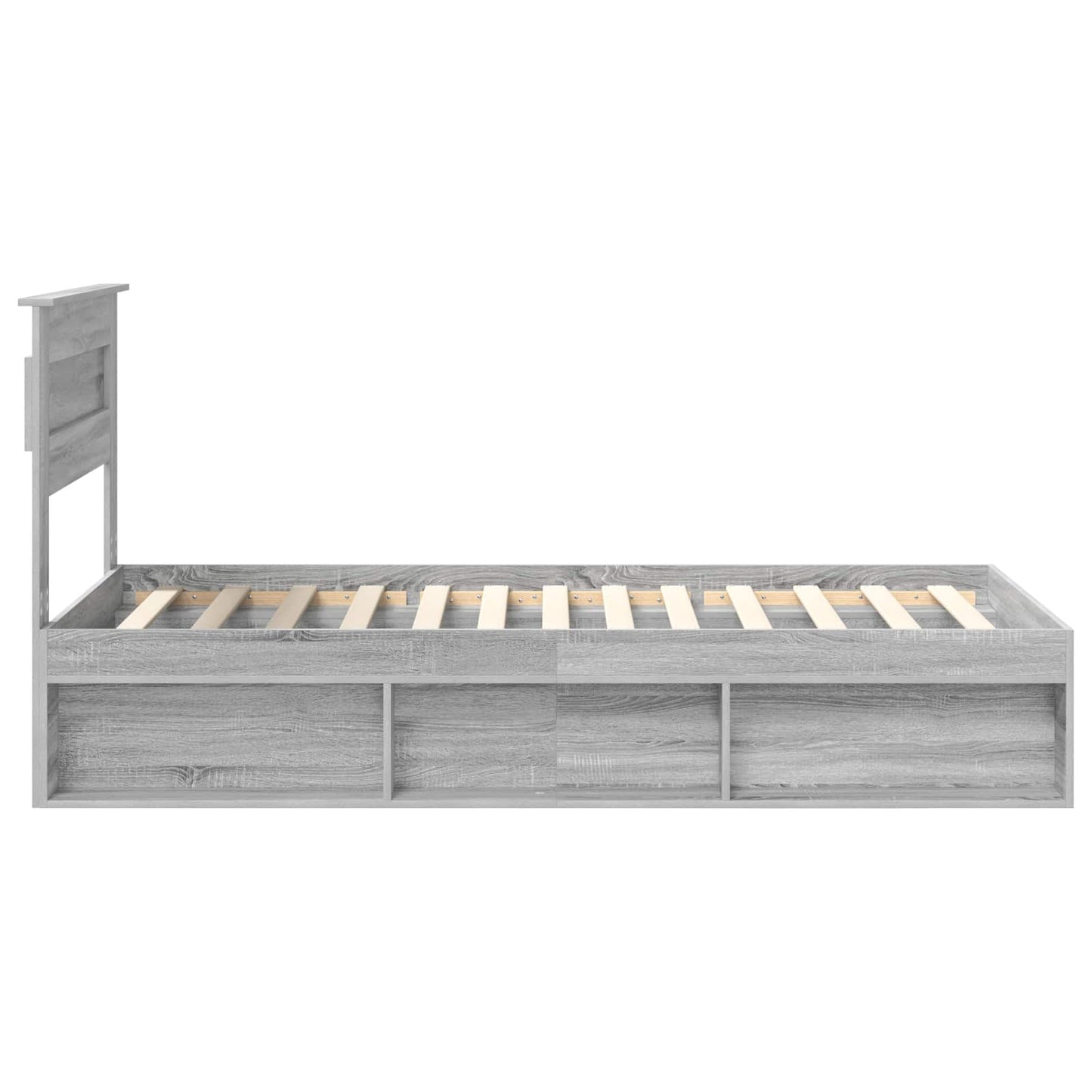 Bed Frame Grey Sonoma 75 x 190 cm Solid Pine Wood