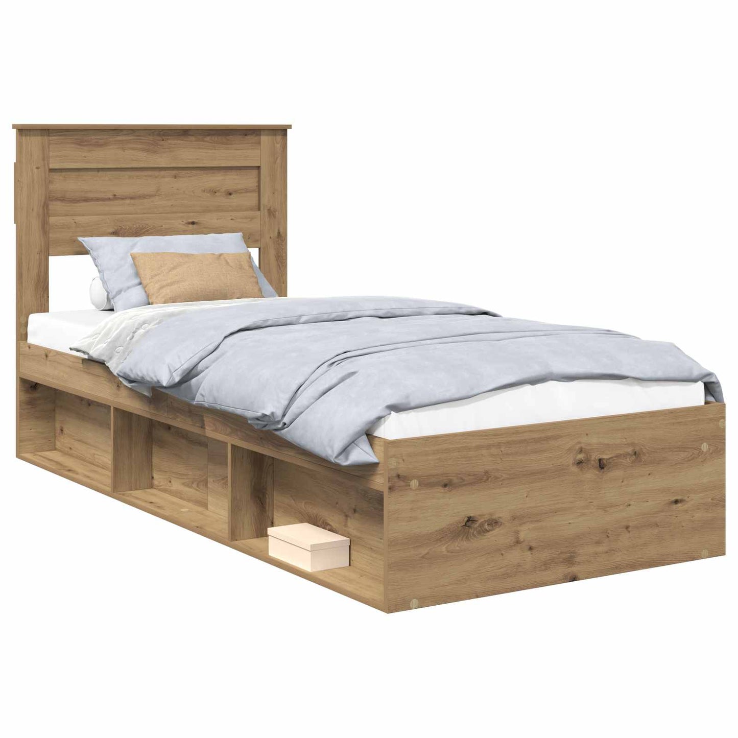 Bed Frame Artisian Oak 75 x 190 cm Solid Pine Wood