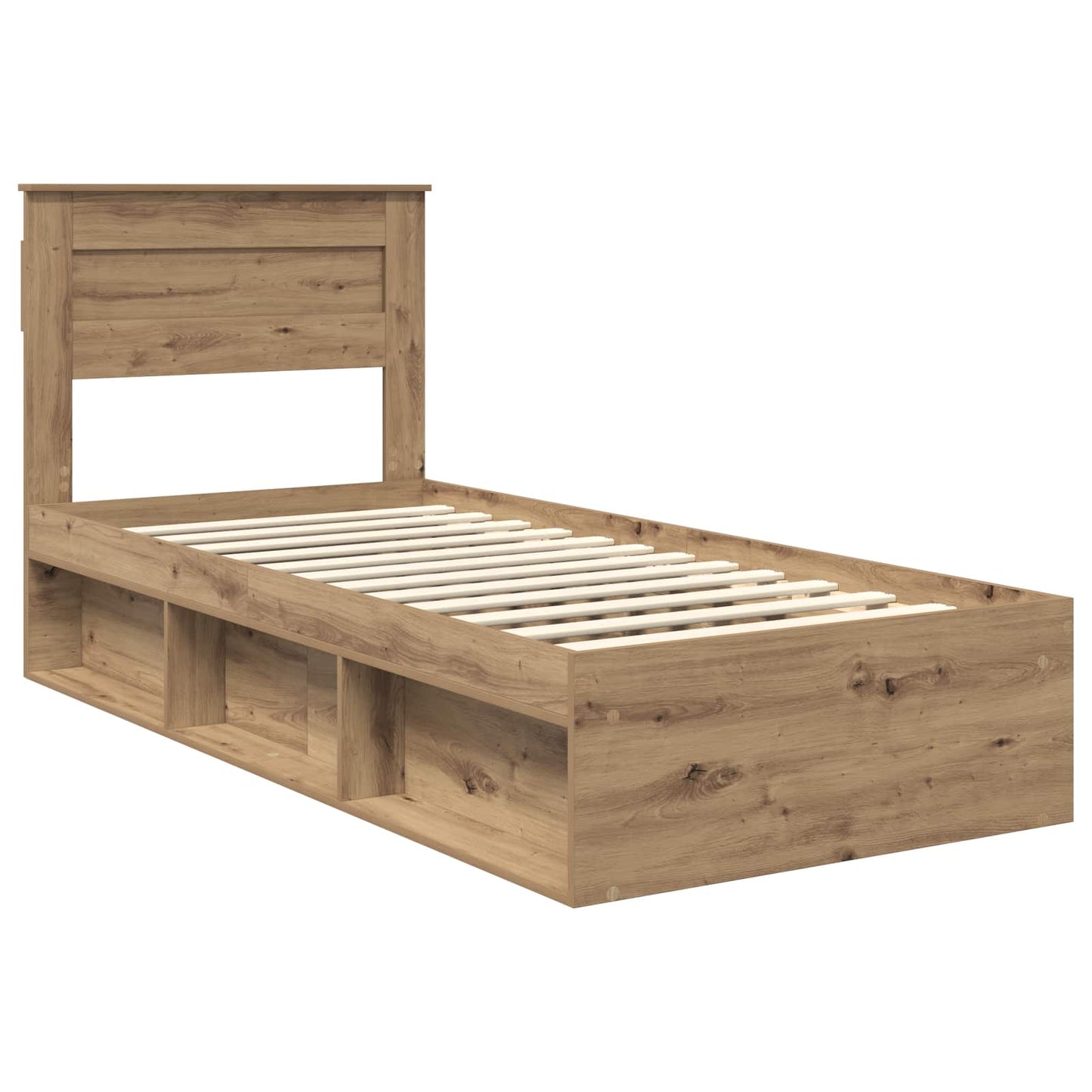 Bed Frame Artisian Oak 75 x 190 cm Solid Pine Wood