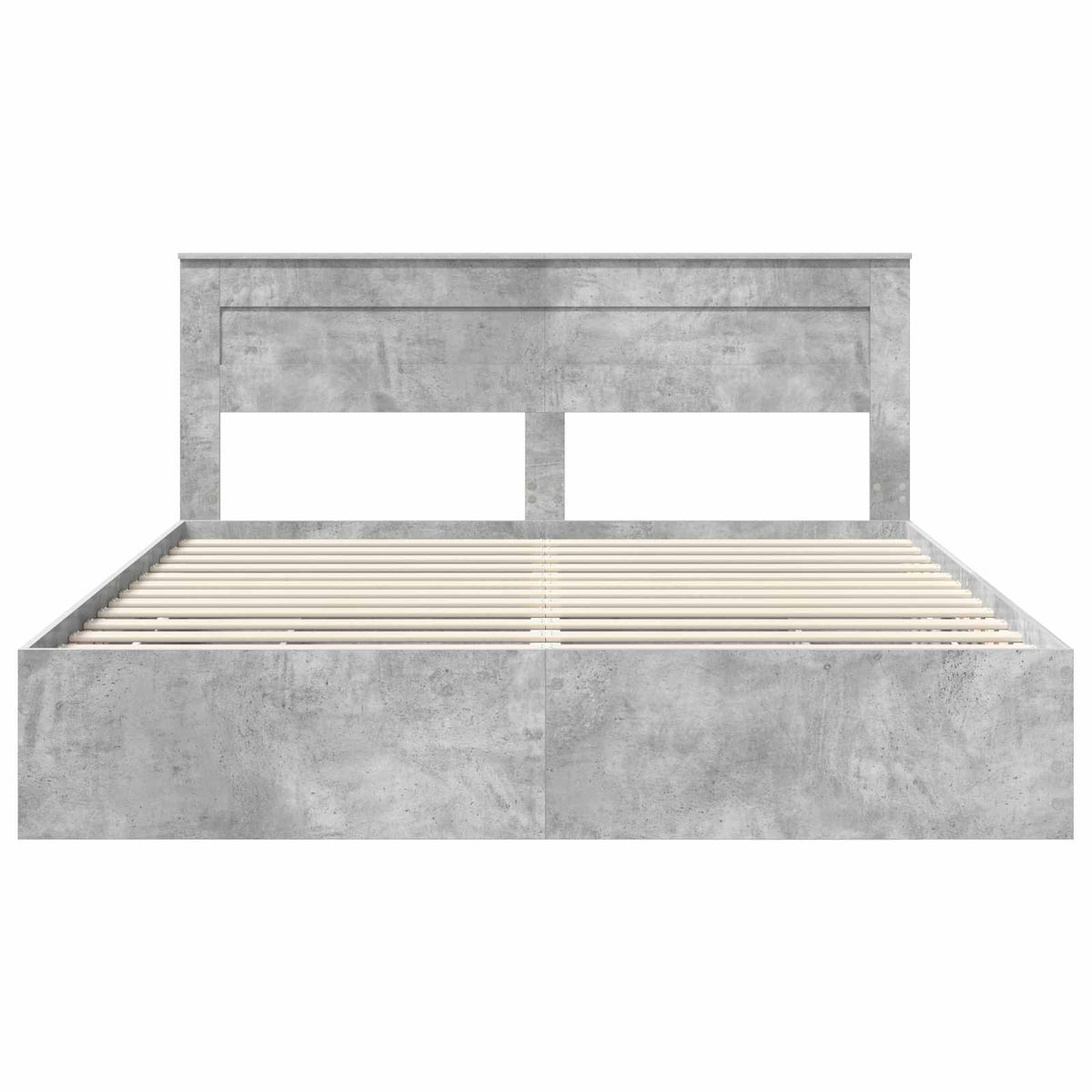 Bed Frame with Drawer Concrete Grey 200 x 200 cm Engineer Wood
