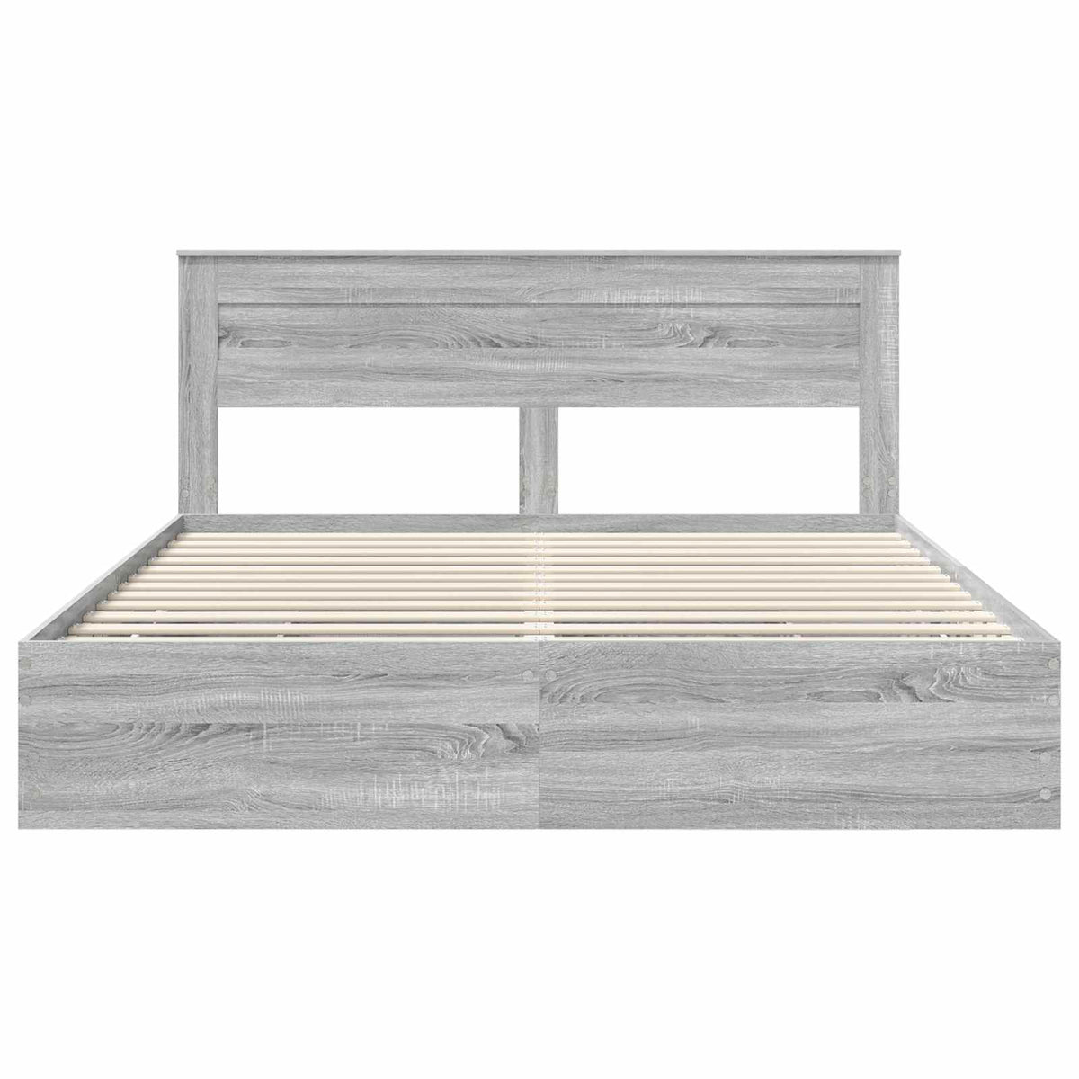 Bed Frame with Drawer Grey Sonoma 200 x 200 cm Engineer Wood