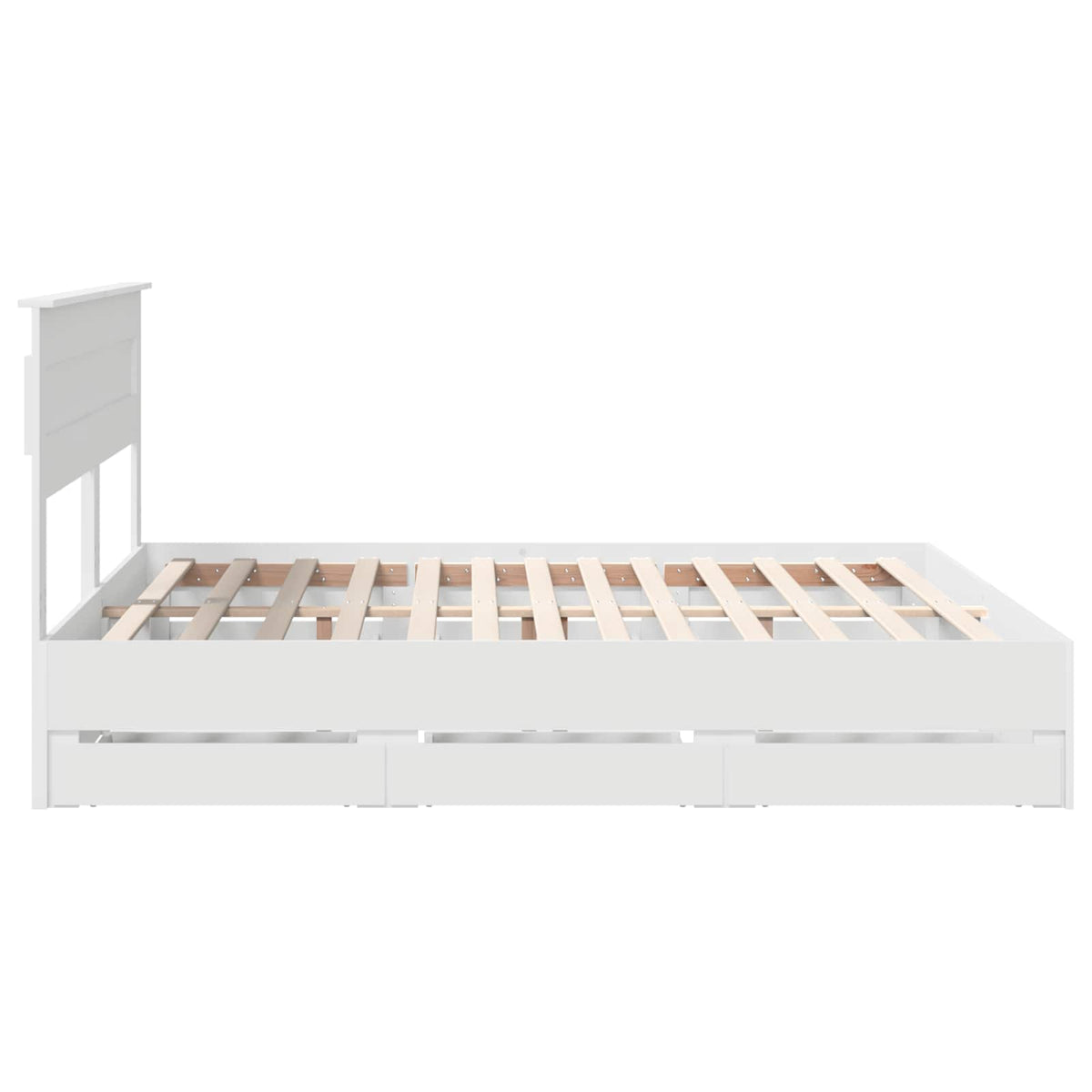 Bed Frame with Drawer White 180 x 200 cm Engineer Wood