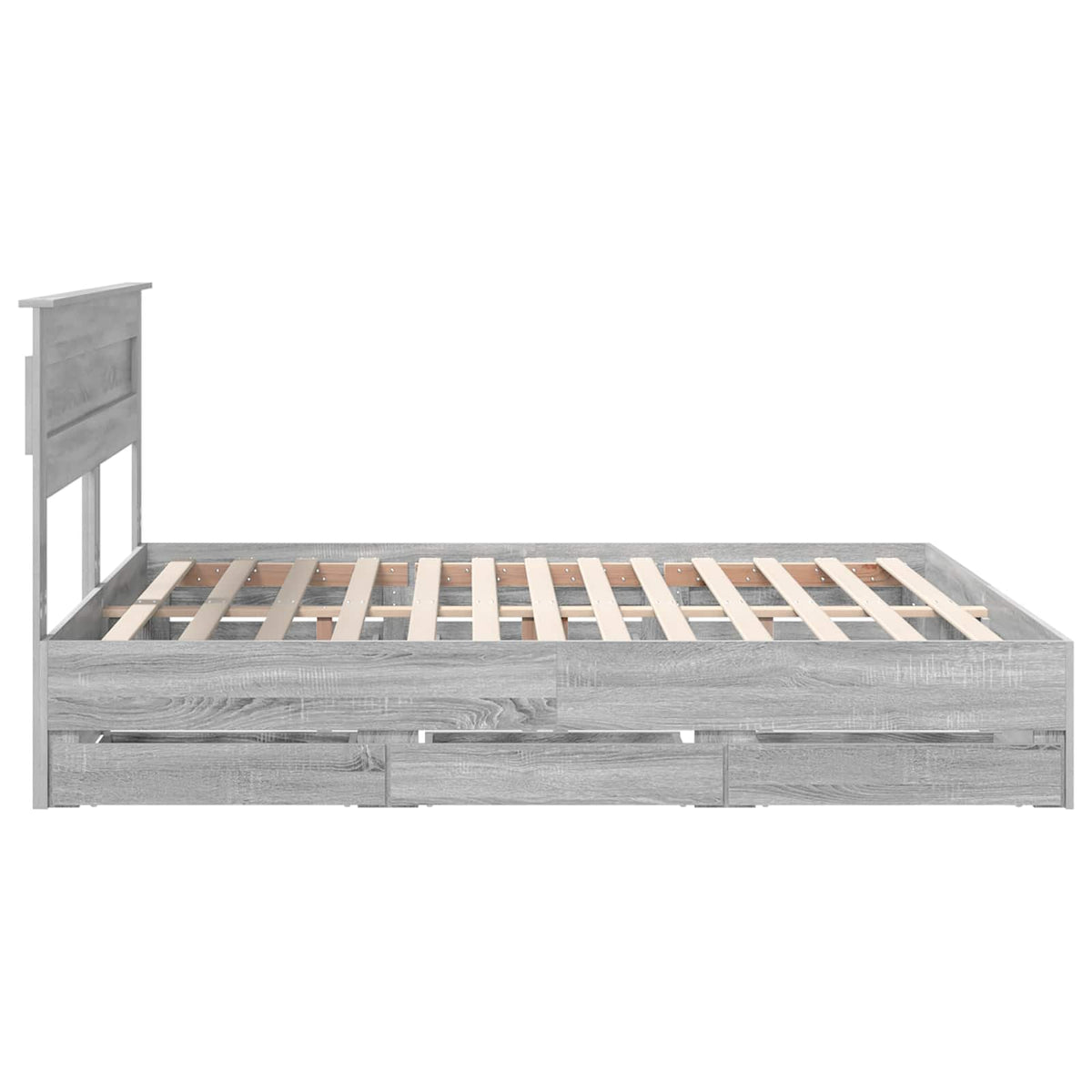 Bed Frame with Drawer Grey Sonoma 180 x 200 cm Engineer Wood