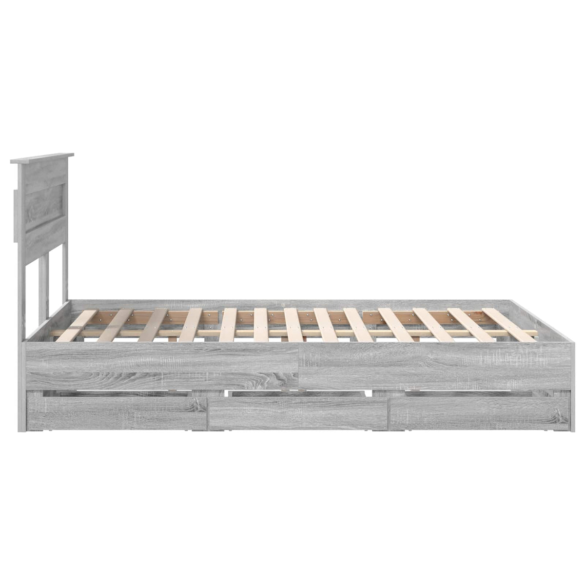 Bed Frame with Drawer Grey Sonoma 160 x 200 cm Engineer Wood