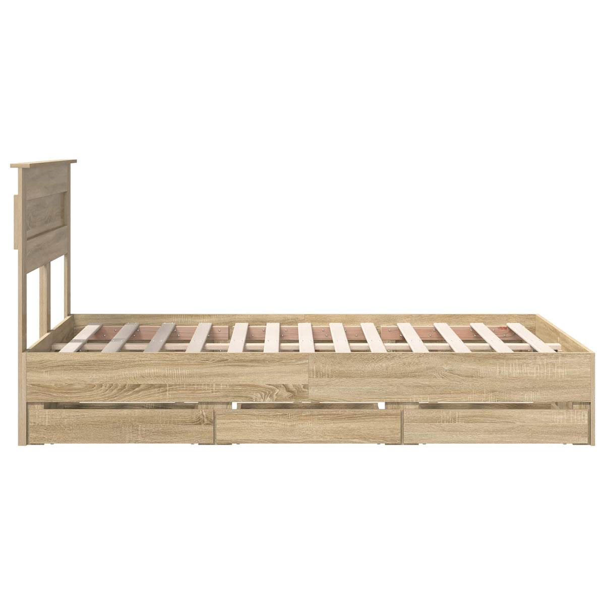 Bed Frame with Drawer Sonoma Oak 120 x 190 cm Engineer Wood