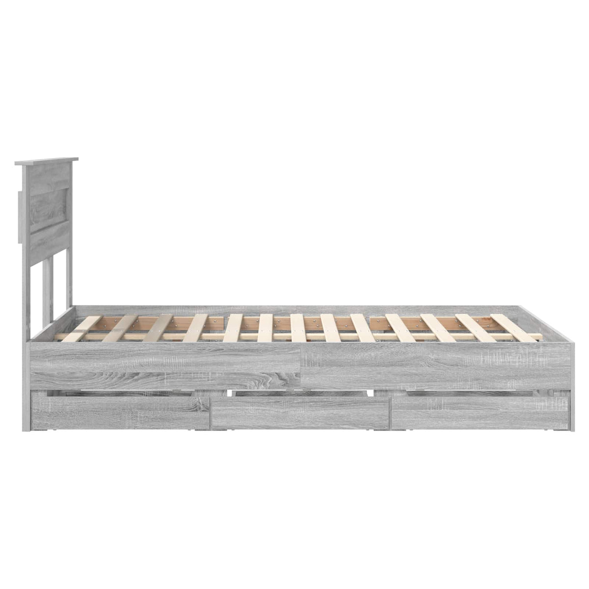 Bed Frame with Drawer Grey Sonoma 120 x 190 cm Engineer Wood