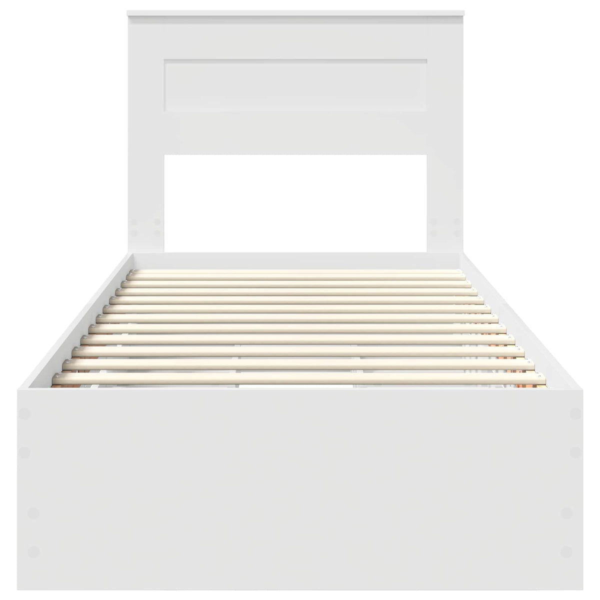 Bed Frame with Drawer White 100 x 200 cm Engineer Wood