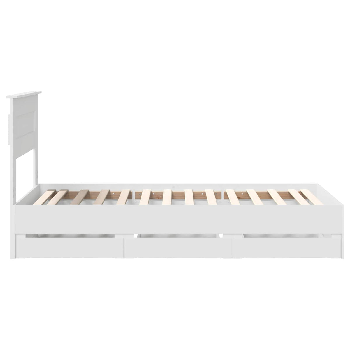 Bed Frame with Drawer White 100 x 200 cm Engineer Wood