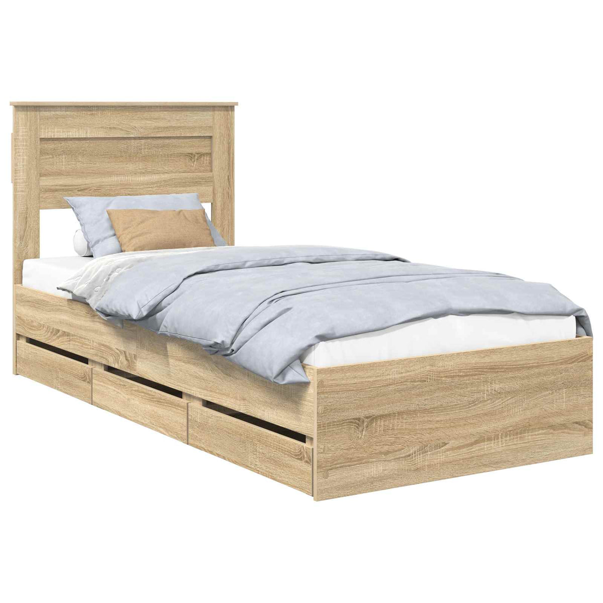 Bed Frame with Drawer Sonoma Oak 100 x 200 cm Engineer Wood