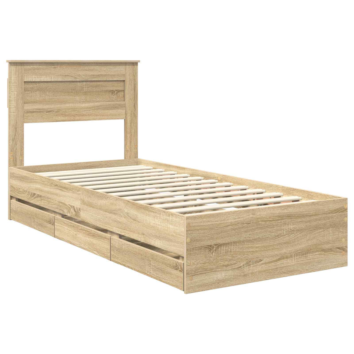 Bed Frame with Drawer Sonoma Oak 100 x 200 cm Engineer Wood