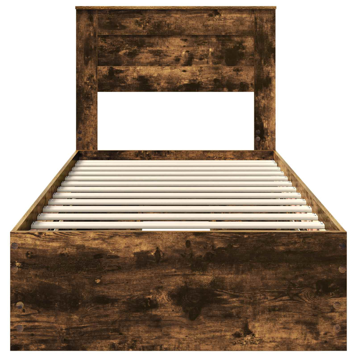 Bed Frame with Drawer Smoked Oak 100 x 200 cm Engineer Wood
