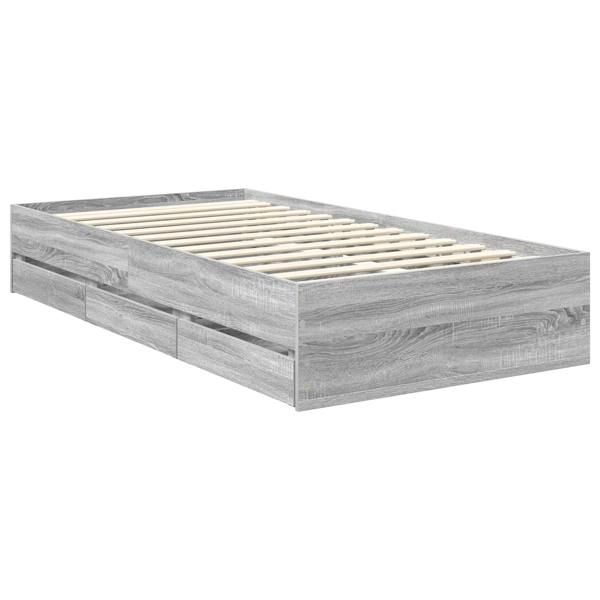 Bed Frame with Drawer Grey Sonoma 90 x 200 cm Engineer Wood