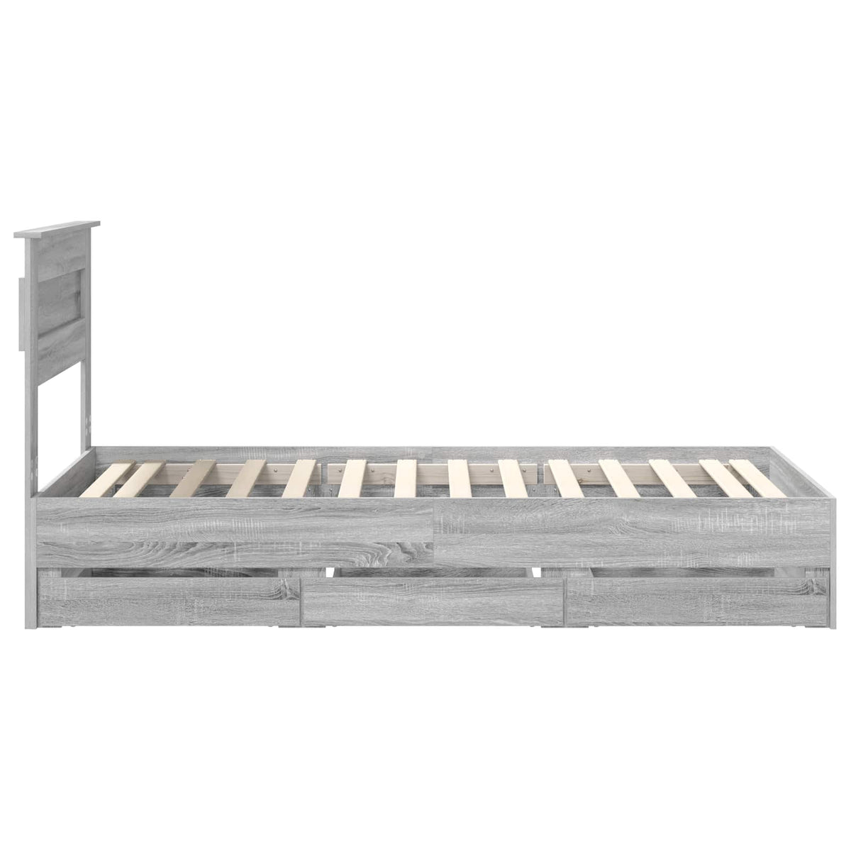 Bed Frame with Drawer Grey Sonoma 75 x 190 cm Engineer Wood