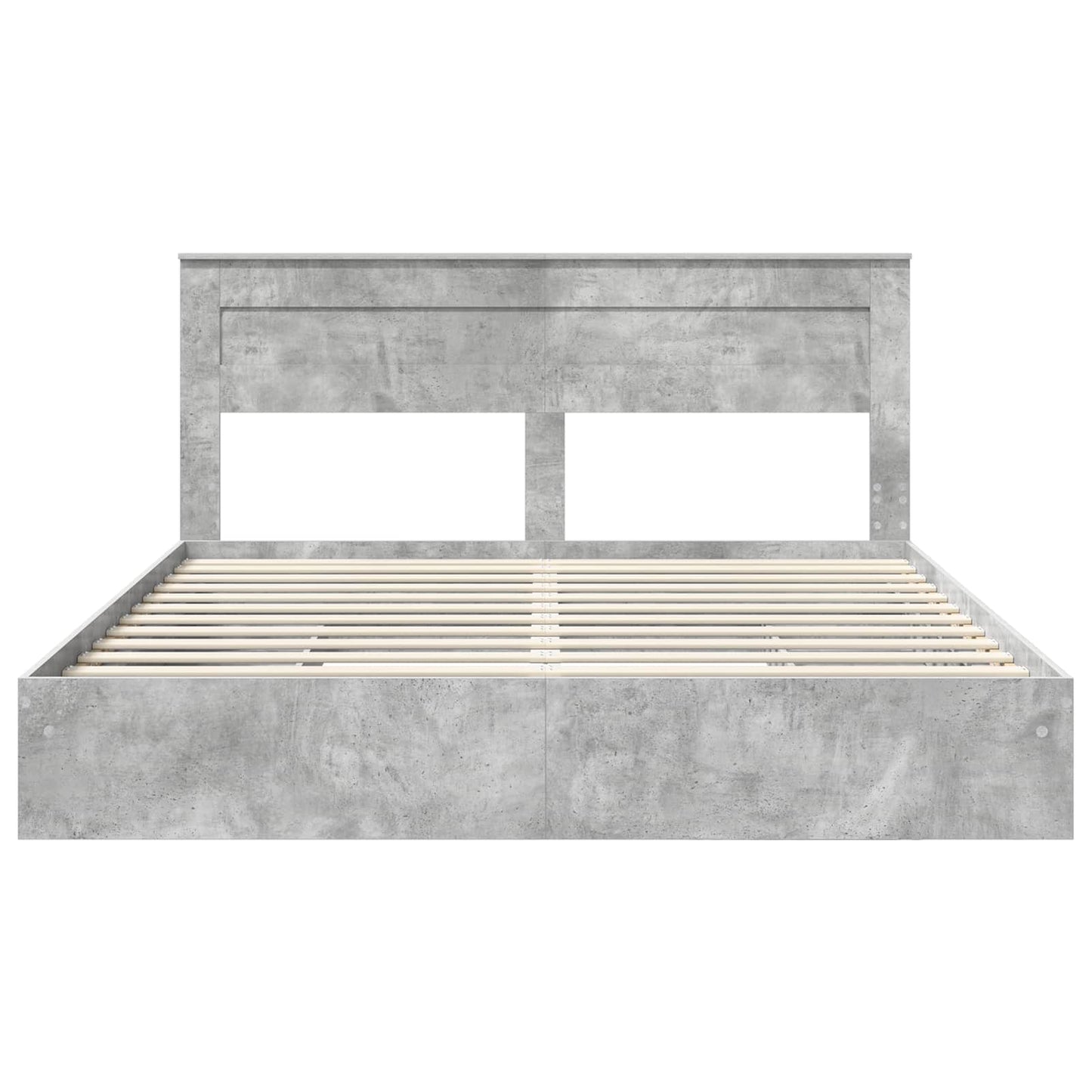 Storage Bed Concrete Grey 200 x 200 cm Engineered Wood