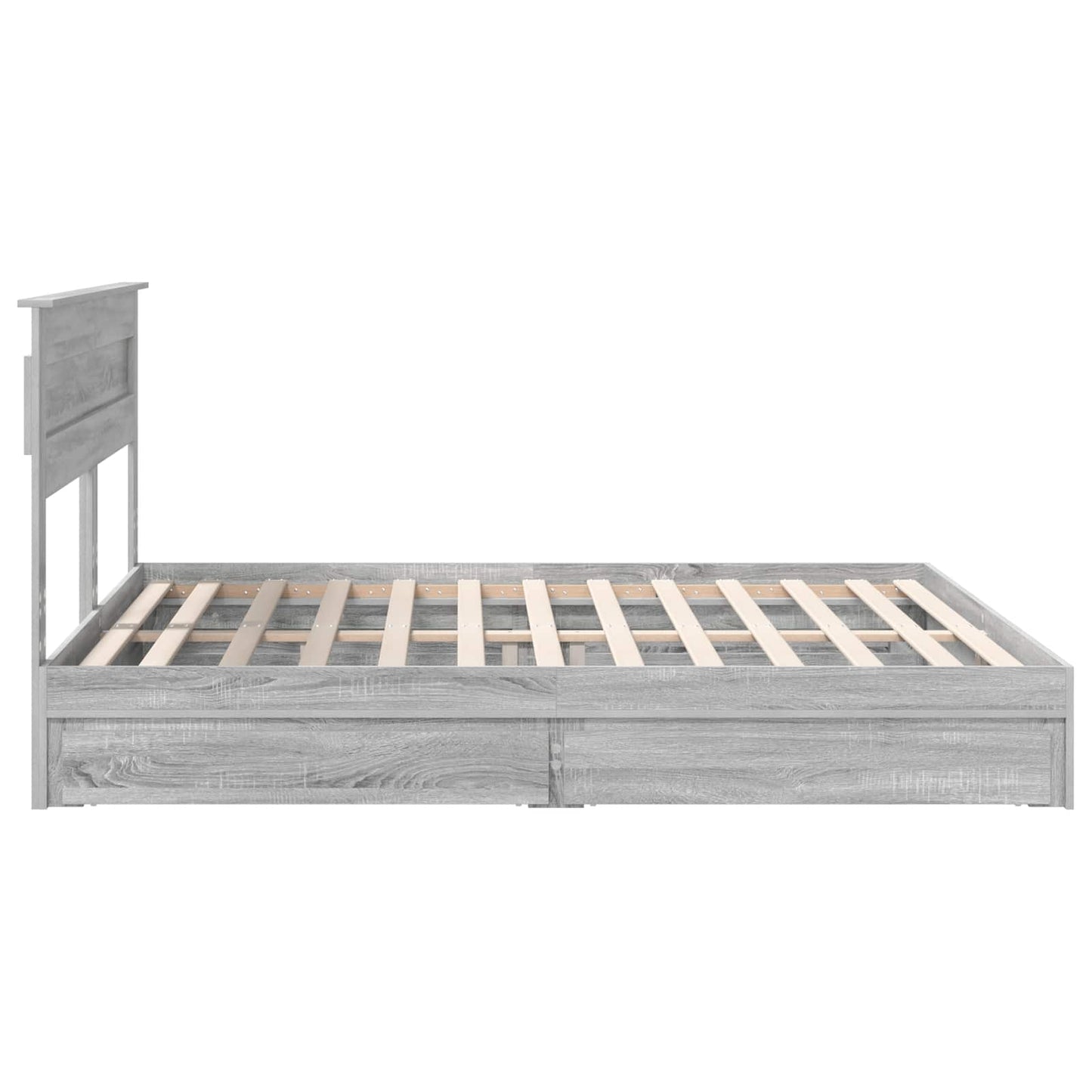 Storage Bed Grey Sonoma 200 x 200 cm Engineered Wood