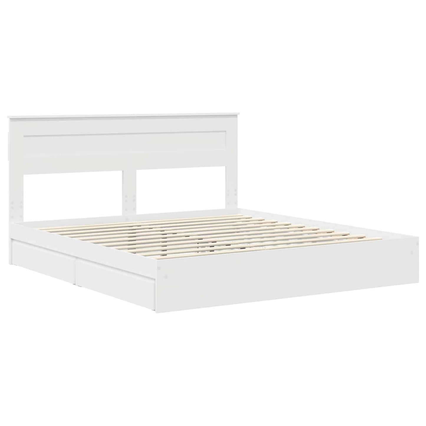 Storage Bed with Headboard White 180 x 200 cm Engineered Wood