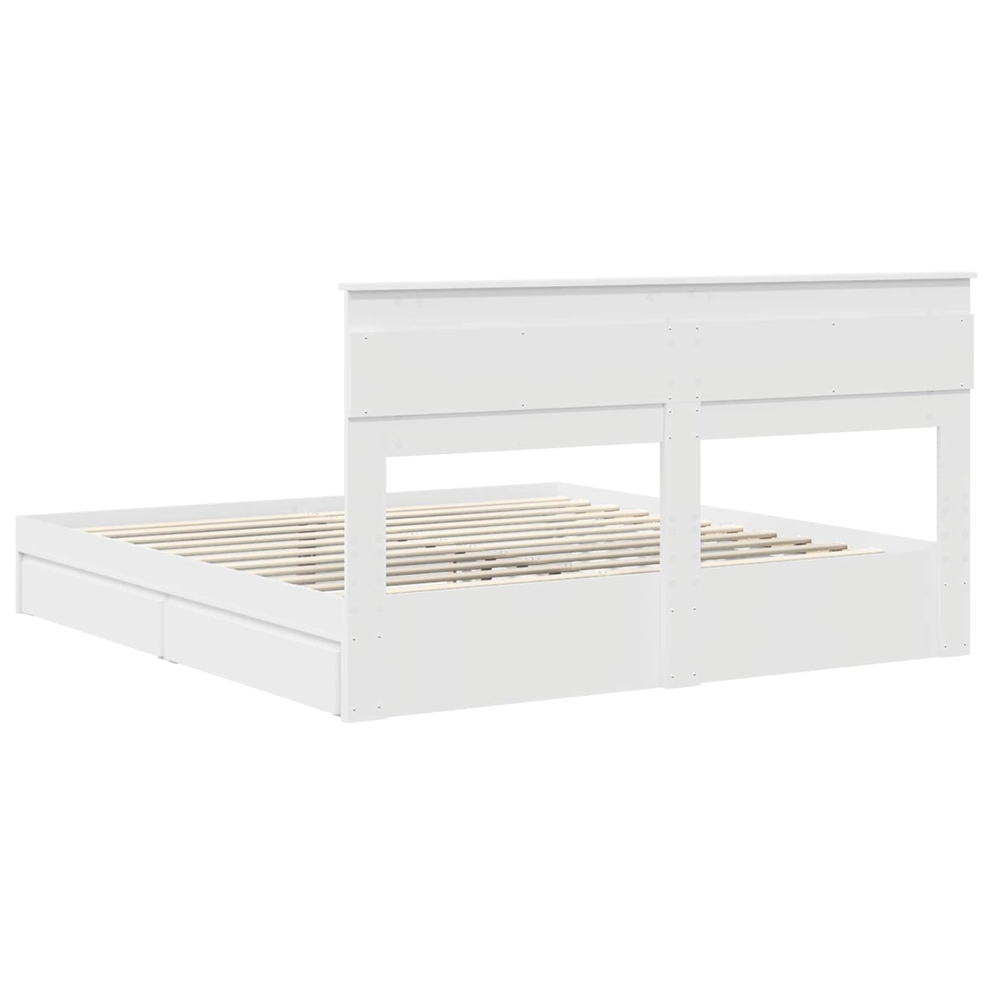 Storage Bed with Headboard White 180 x 200 cm Engineered Wood